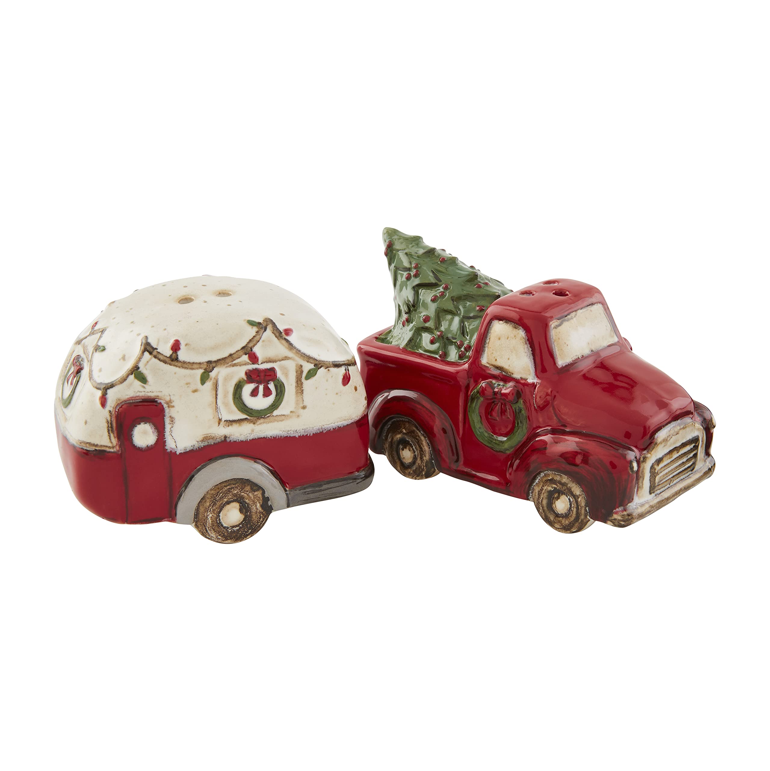 Camion de Noël et Camping-Car Mud Pie 40250086 Déco Shaker Motif Multicolore 6,3 x 8,9 cm