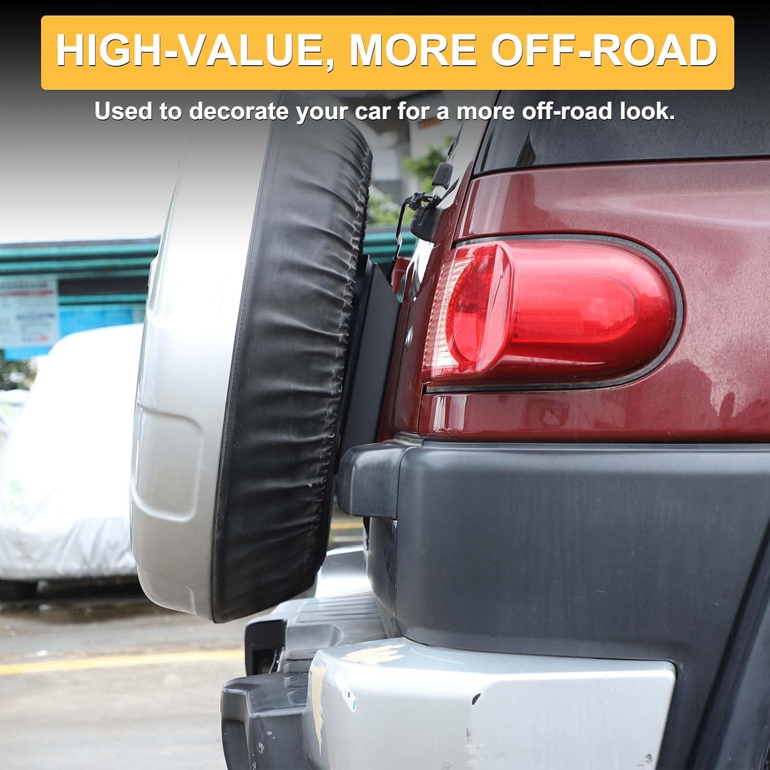 Spare Tire Carrier Mount Compatible with Toyota FJ Cruiser 2007-2021, Spare Tire Height Increasing Bracket Carbon Steel (Flat Style)