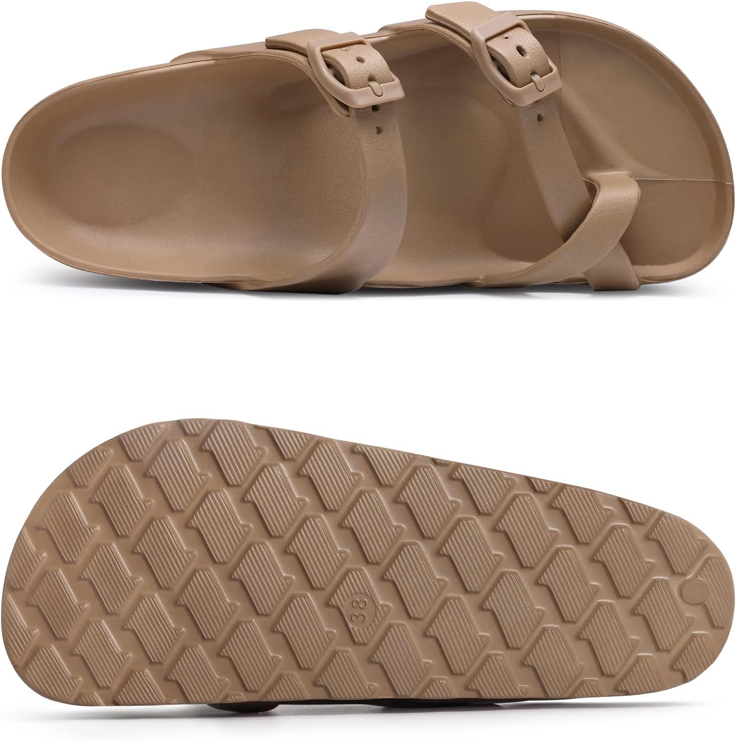 Women's Platform Sandals with Arch Support Comfortable Foam Slides Summer Beach Sandals with Adjustable Buckle - Image 3