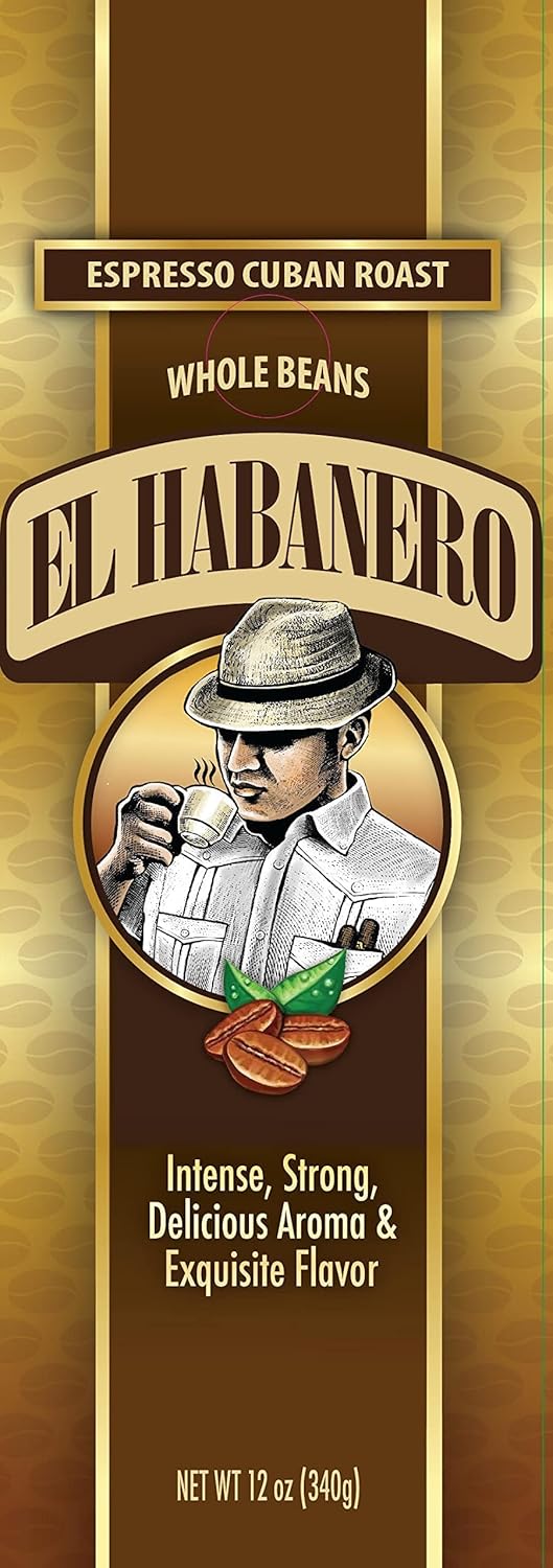 El Habanero Espresso Cuban Roast Coffee-Whole Beans 1 bag (.32oz)