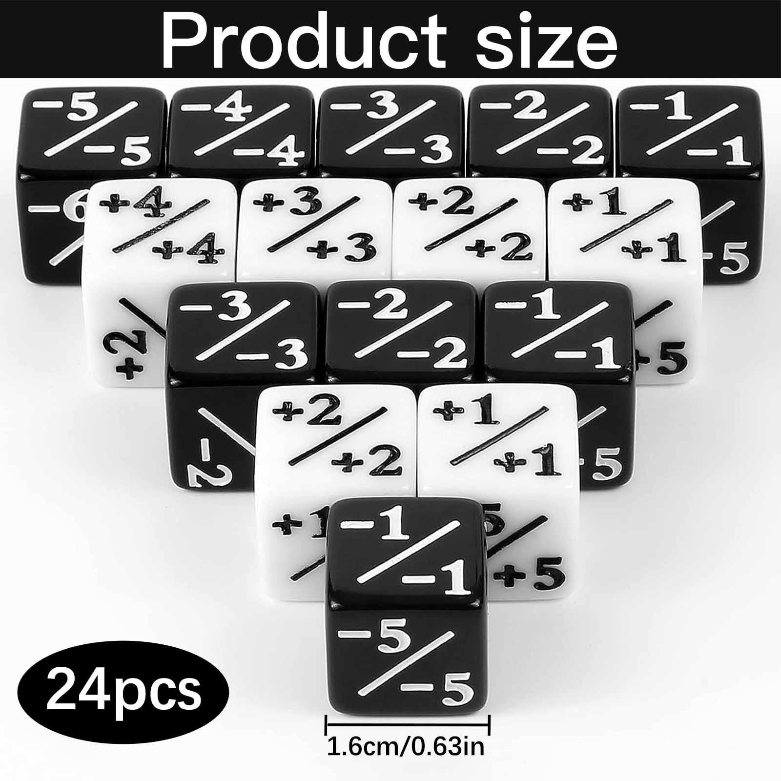 Xrten 24Pcs Dice Counters, Positive and Negative D6 Dice Counters Set, Token Dice for MTG CCG, Card Gaming Accessory - Image 4