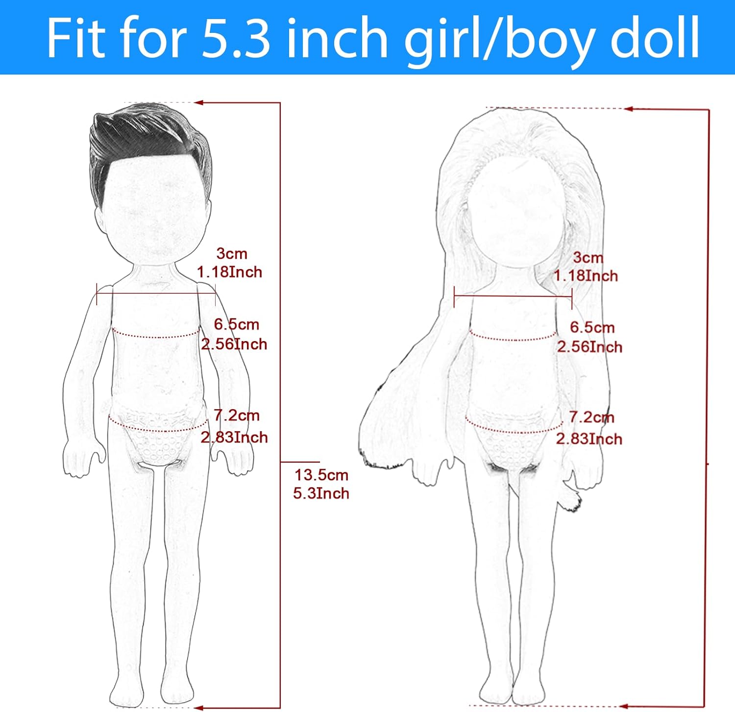 Miunana 22 PCS 5.3 Inch Boy Doll Clothes for 6 Inch Doll Top and Pants Handmade Casual Wear 10 Sets Fashion Outfit for 4-6 Inch Clothes and Accessories with 2 Pairs of Shoes