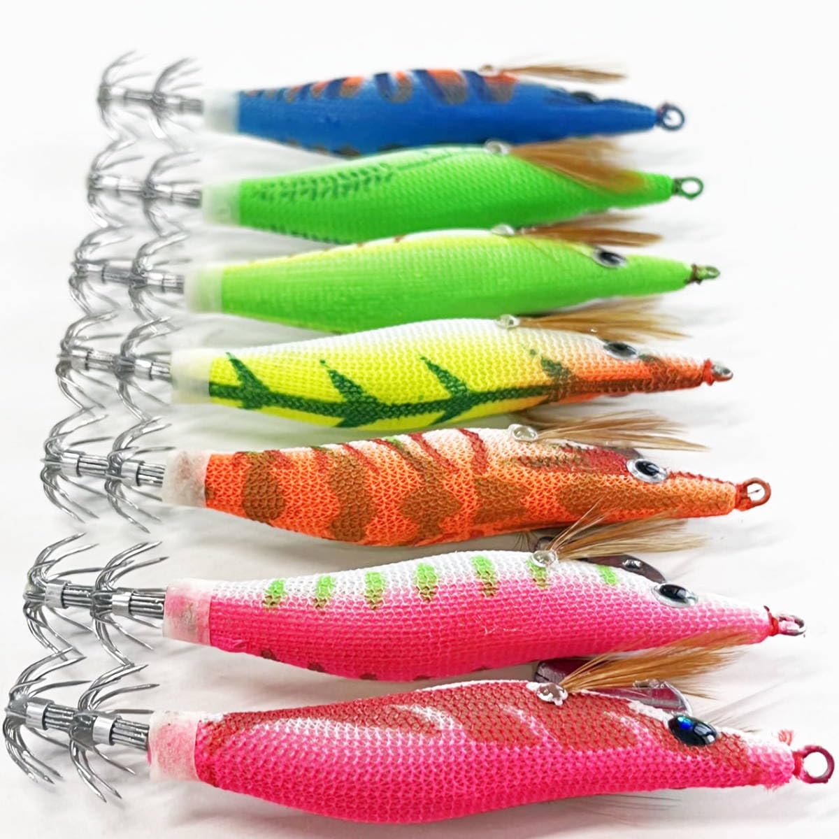 Amazon.co.jp: エギ 2.0号 7色柄 7本 セット エギング 仕掛け