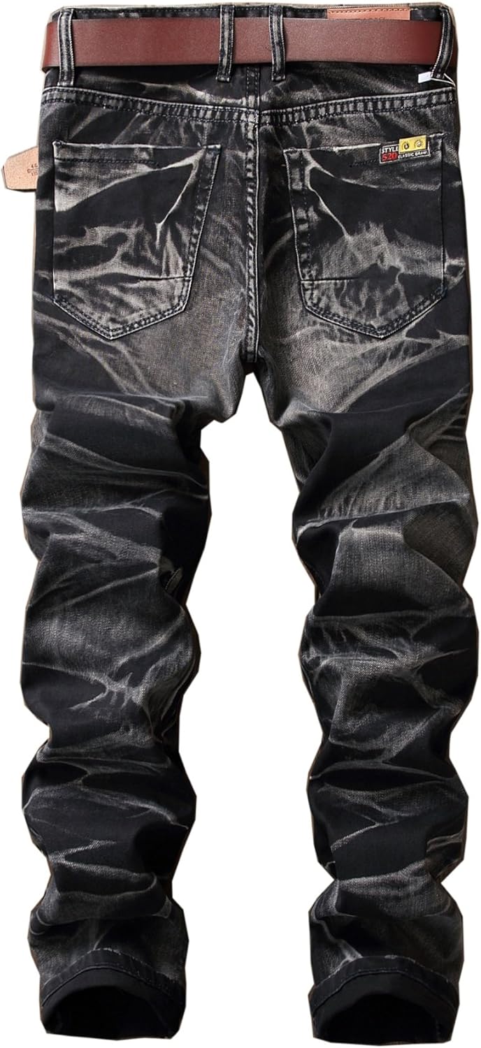 Men's Jeans Slim Fit Straight Denim Pants Fashion Jeans for Men (Black,31)