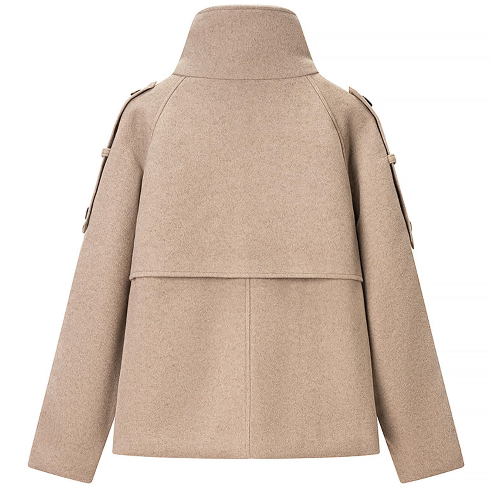 Womens Vintage Blazer Long Sleeve Grid Stand Collar Jacket Formal Office Work Coat — view 2