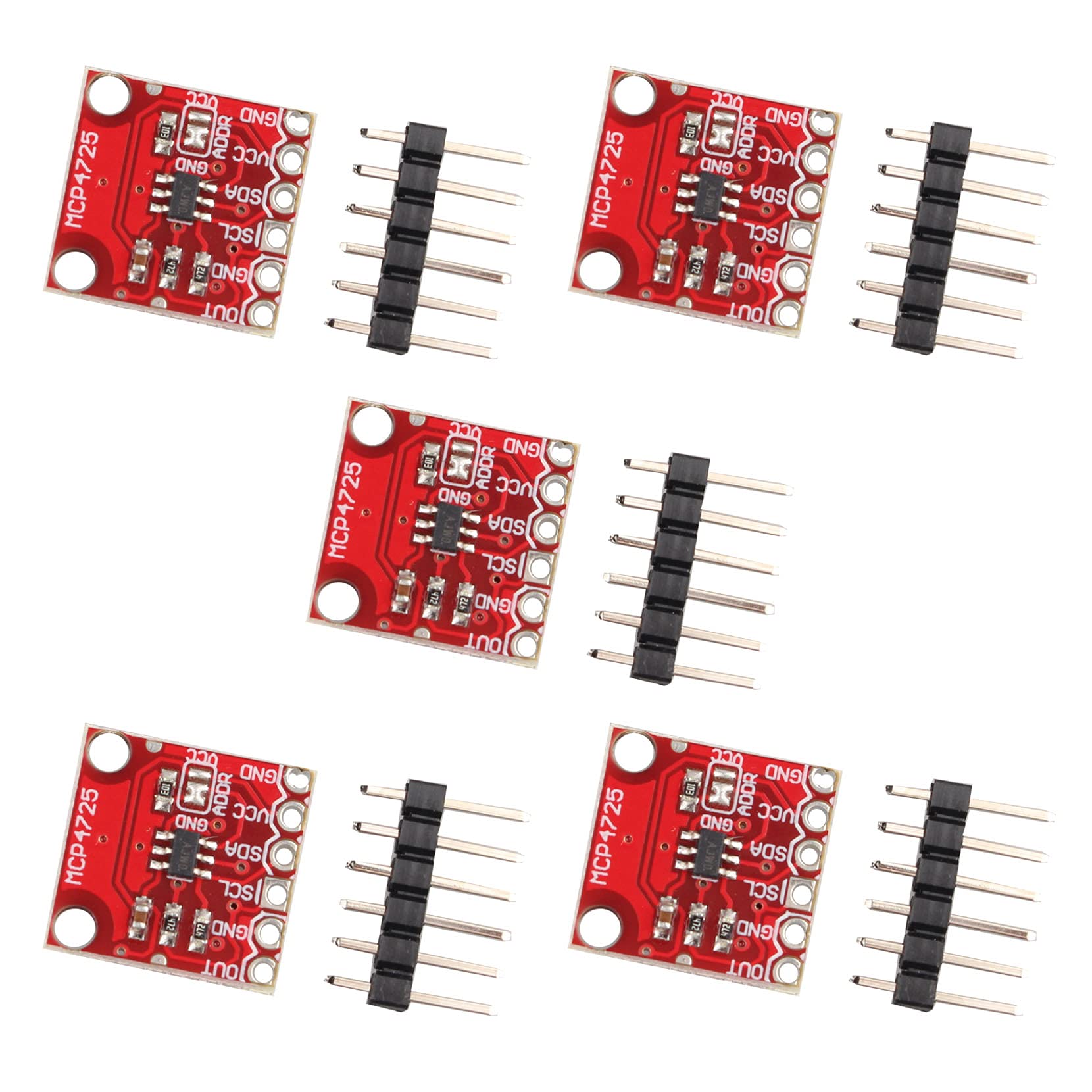 5x Modulo MCP4725 I2C DAC 12 Bit - Per Arduino E Raspberry Pi, Alimentazione 2.7V-5.5V Con EEPROM