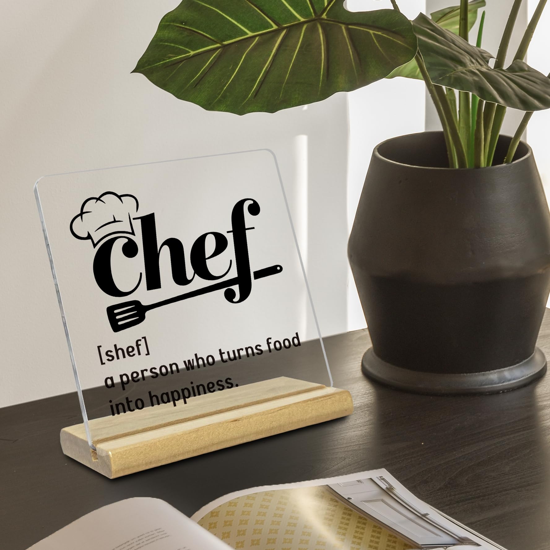 Chef Acrylic Plaque Gifts for Women Men, Chef Definition Gifts for Cooking Lovers Mom Grandma Cooker Christmas Birthday, Farmhouse Kitchen Counter Cabinet Decor Dining Room Table Decor