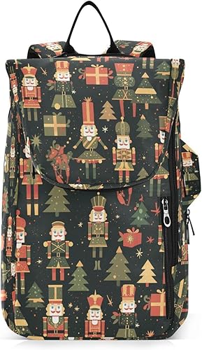 Mochila de tenis de bádminton ligera Feliz Navidad Negro Cascanueces soldados Deporte Pickleball Bolsa de bádminton para Hombres Mujeres Tenis