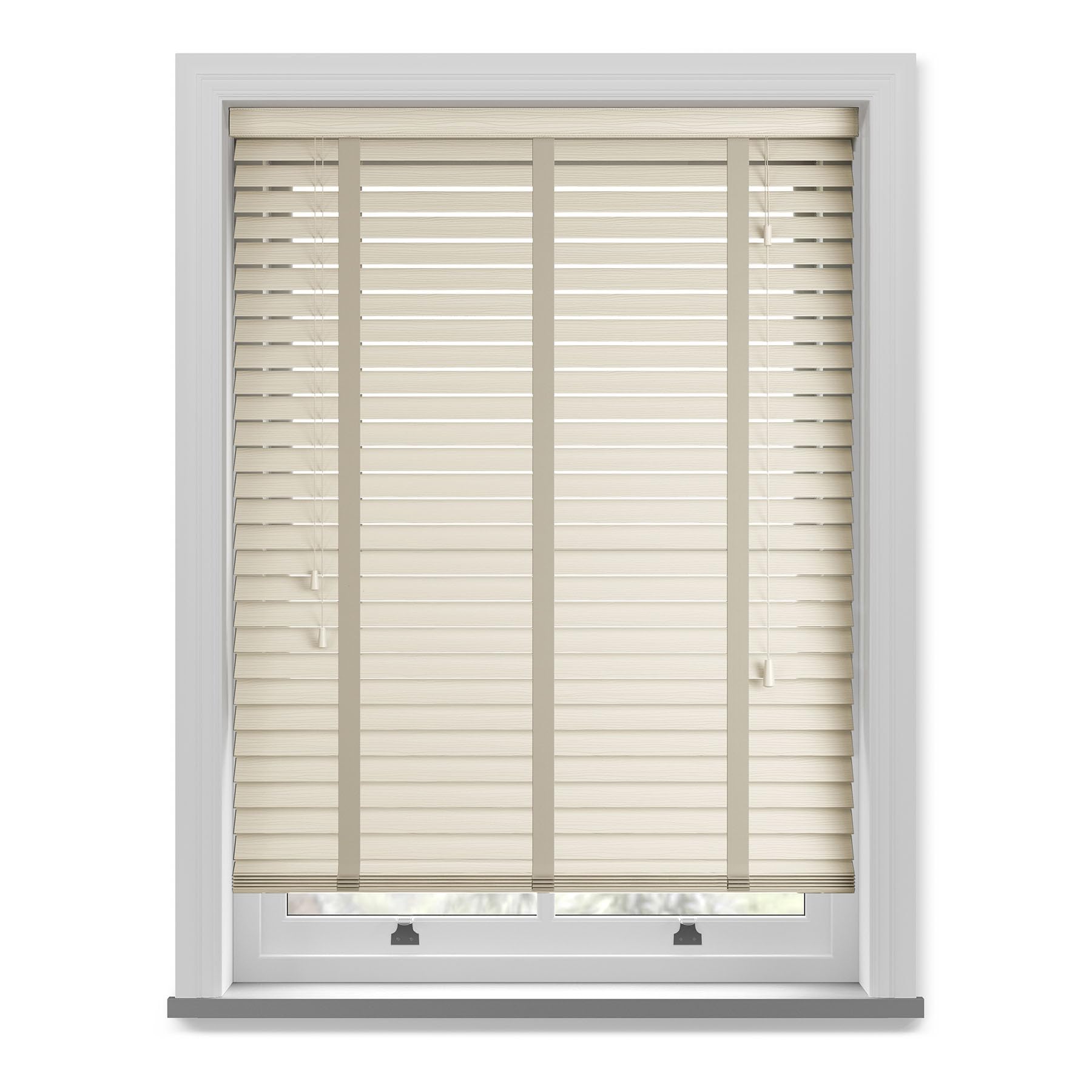 Made to Measure Faux Wood Venetian Blind with Tapes - Misty White