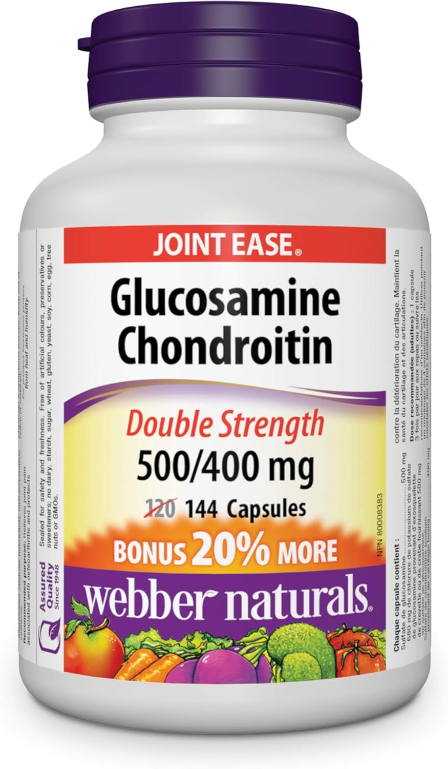 ber Naturals Glucosamine Chondroitin, Double Strength, 144 Capsules