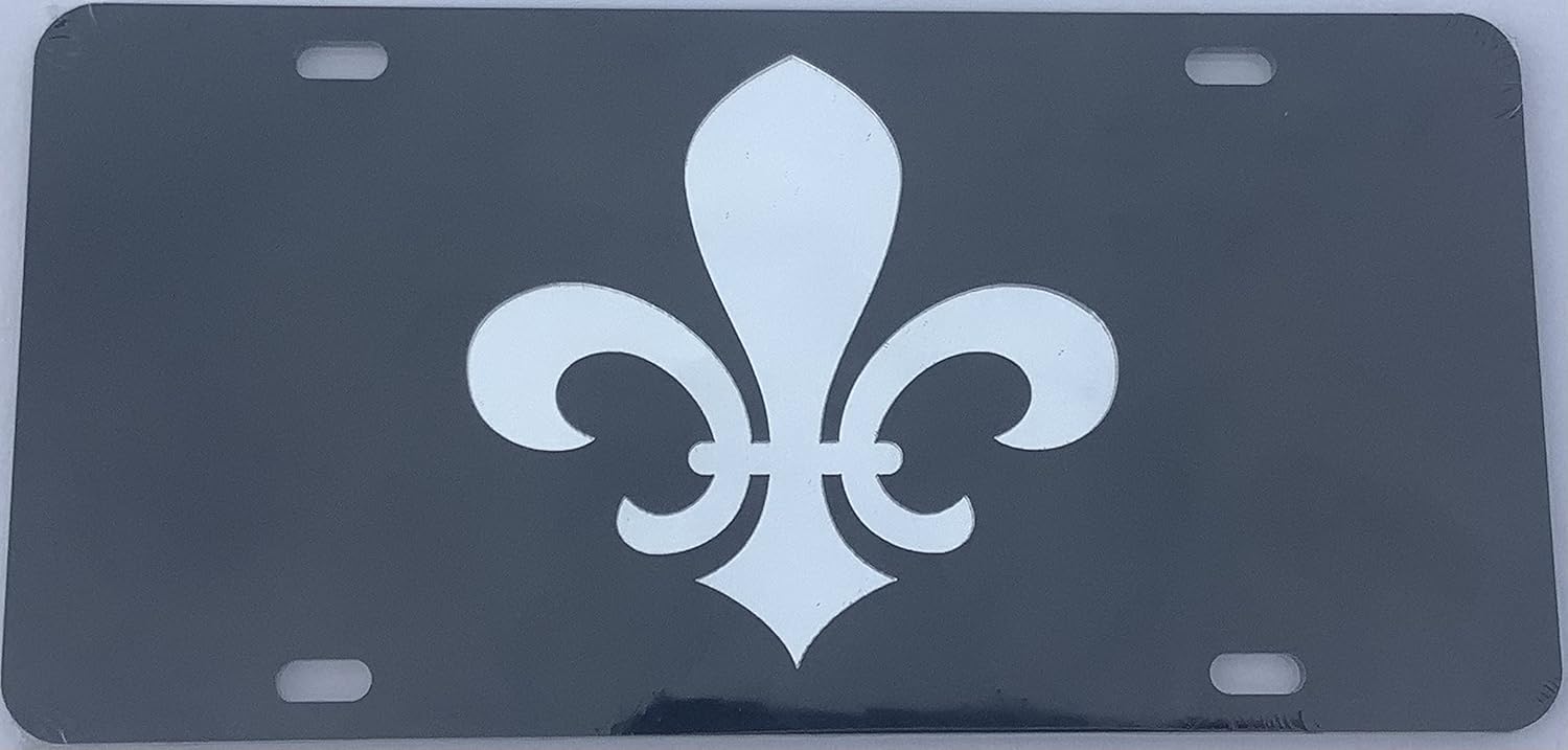Black License Plate Frame Silver Mirror Inlays (Ohio State)
