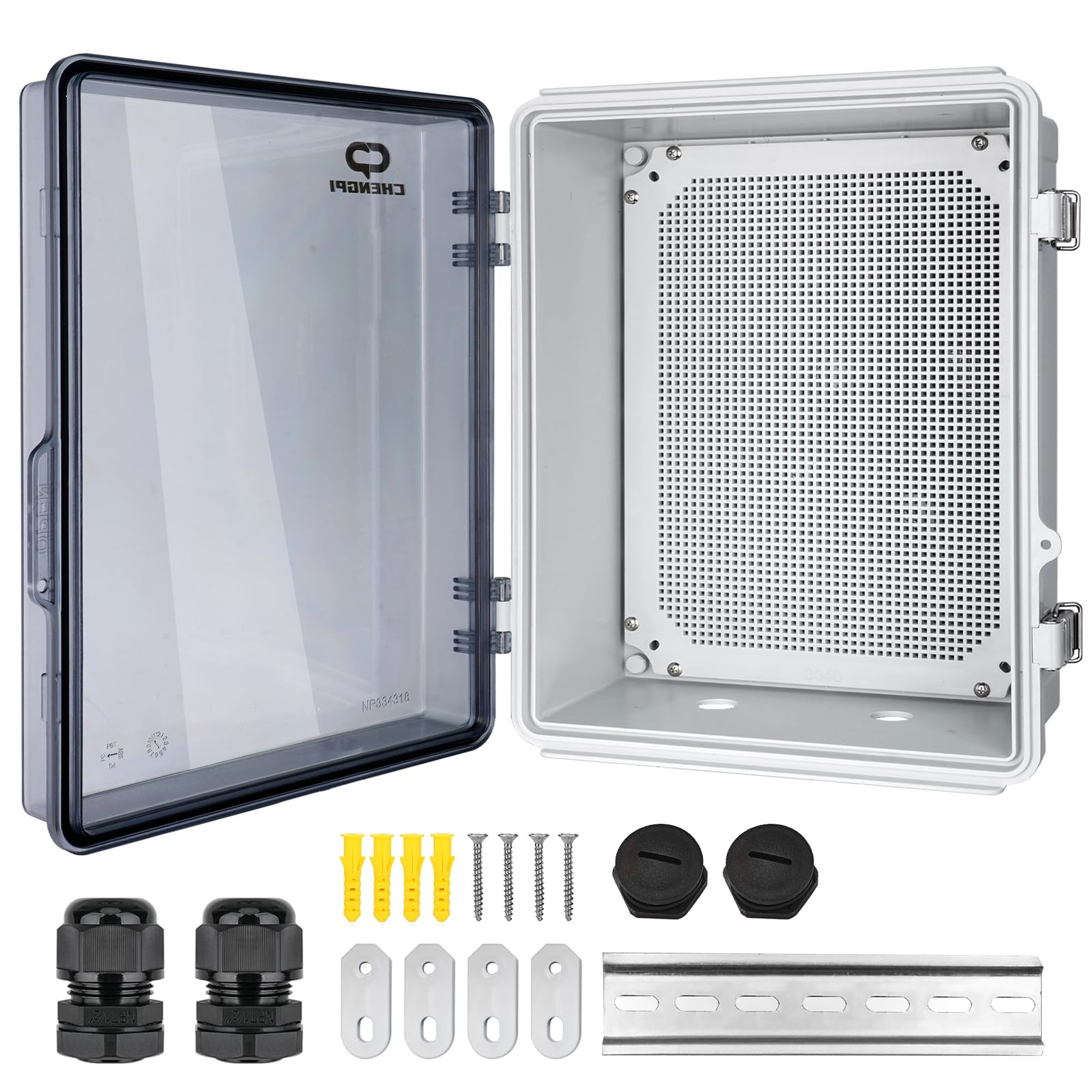 Wasserdichter Verteilerkasten für den Außenbereich,IP66 Abzweigkasten ABS Elektrisches Anschlusskästen,DIY Kunststoff Fall Verdrahtungs Schalter Box 330×430×180MM