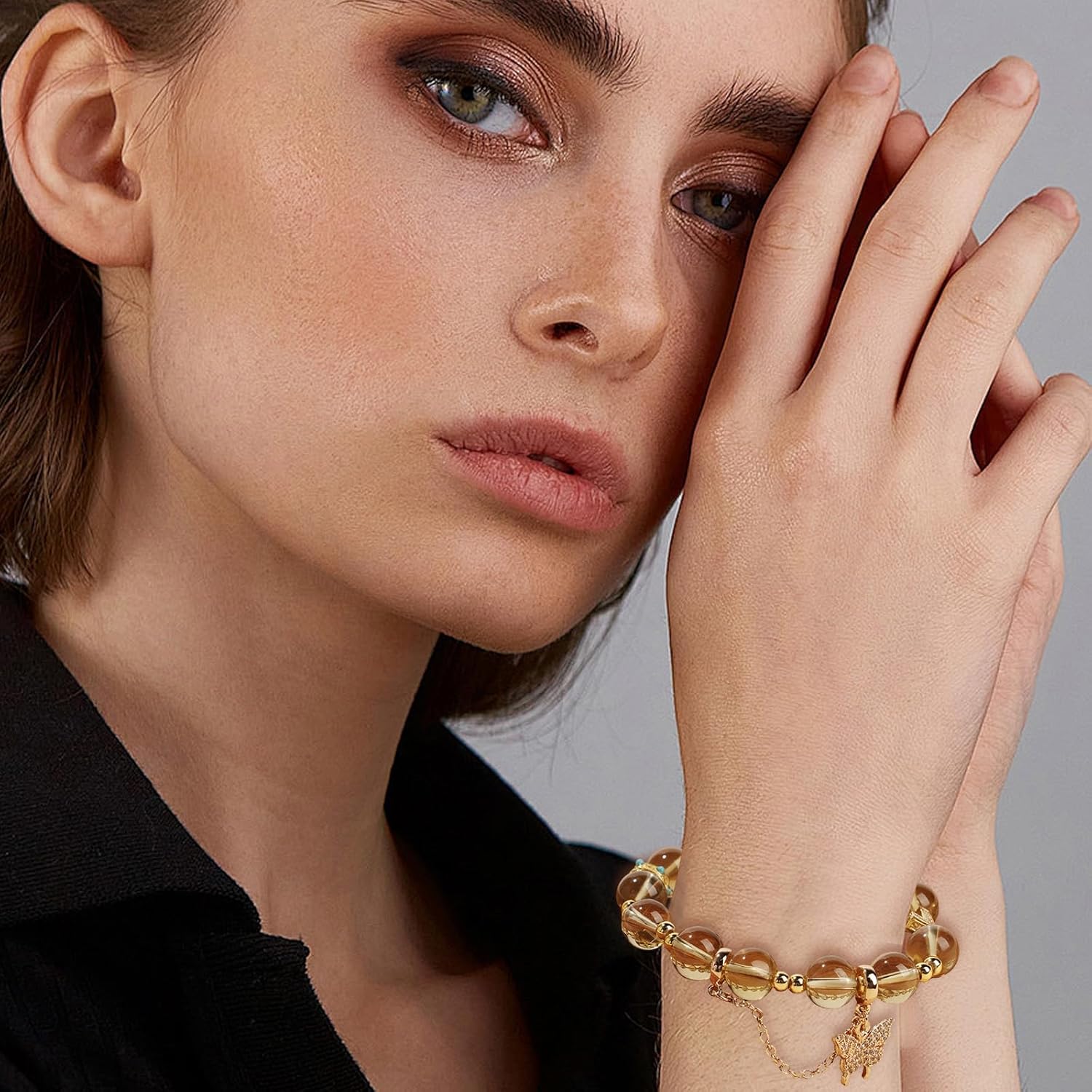 Natural Bead Bracelet 10mm Healing Crystal Bracelet for Women & Men Feng Shui Good Luck Meditation Buddhist Jewelry Handmade Stone Beaded Jewelry for Gift - Image 3