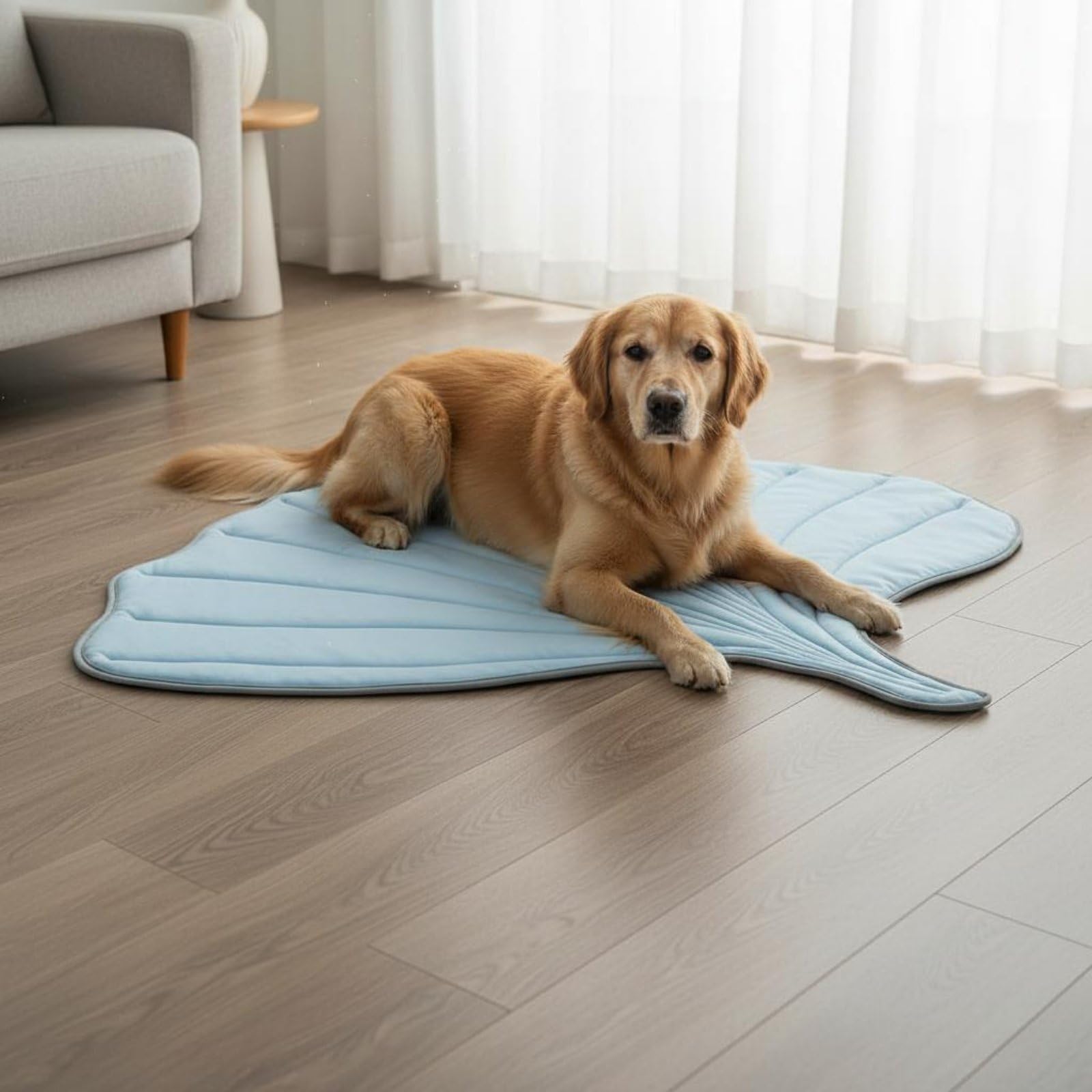 Kühlmatte Haustier Kühlpad Kühlunterlage Haustiermatte Liegekissen mit Angenehmem Textilgefühl Hautfreundlich Langlebig Leicht zu Säubern für Hunde Katzen Ferienhaus, Hellgrün, S