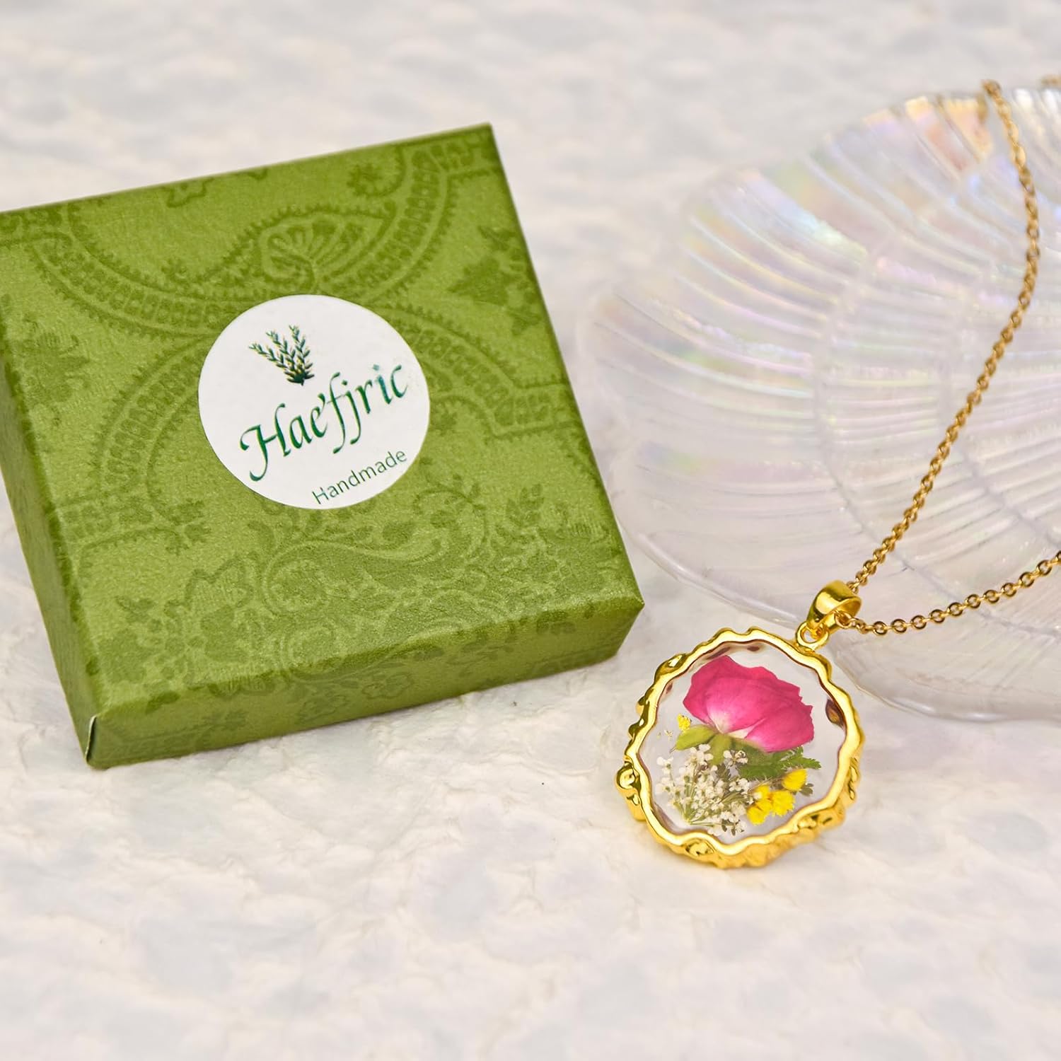 Pressed Flower Necklaces for Women,Birth Flower Necklaces for Women - Image 6