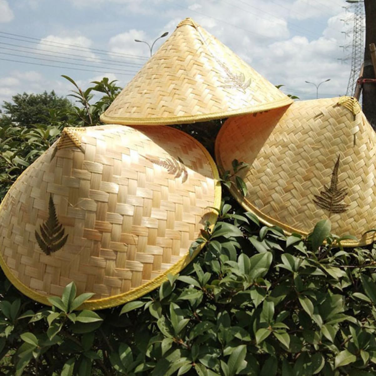 2Pcs Braided Straw Hats for Outdoor Use Brim Sun Blocking Caps Farmer Hats for Rain Protection for Garden Decor