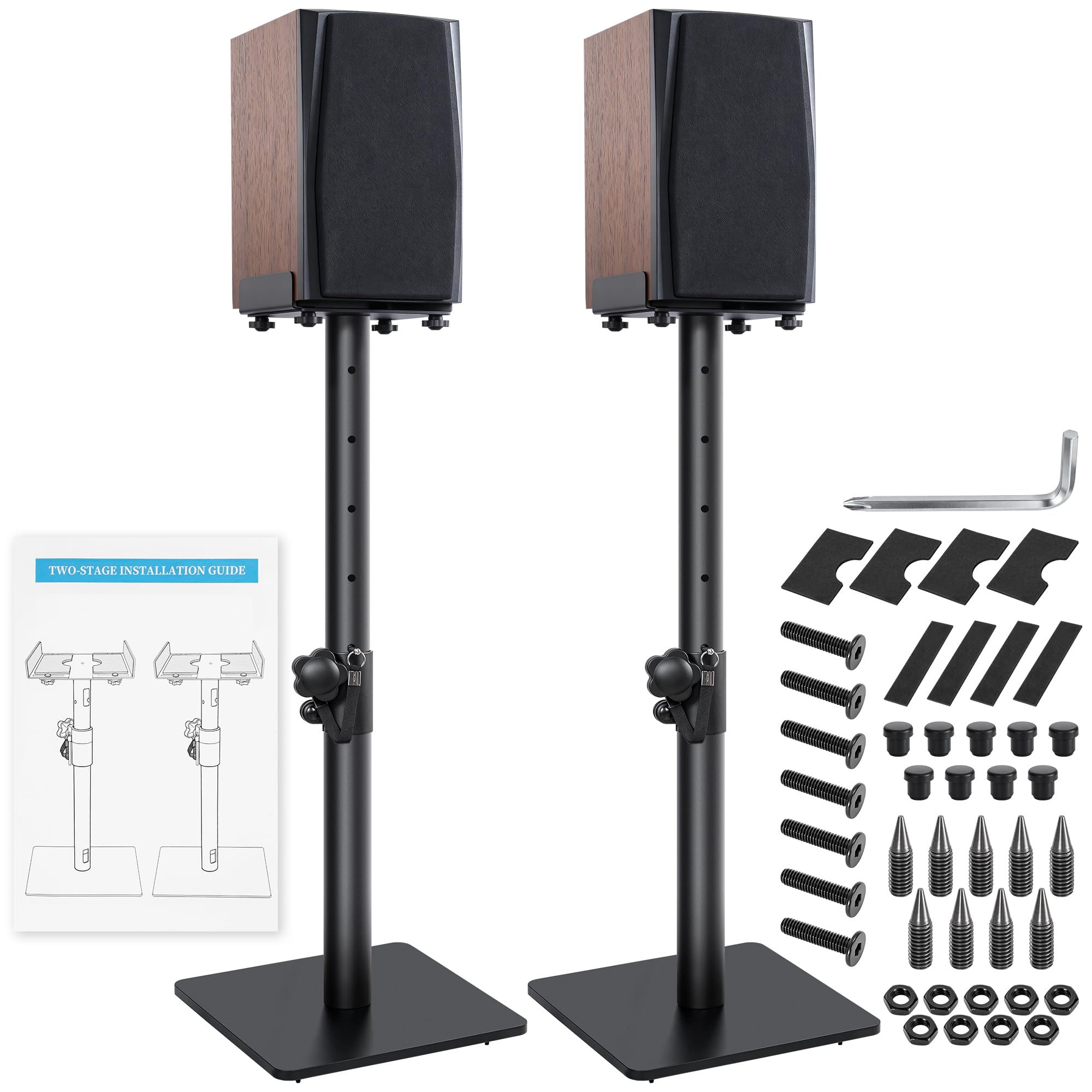 OUUTMEE Lot de 2 Supports d'Enceinte en 2 Parties, Jusqu'à 10KG