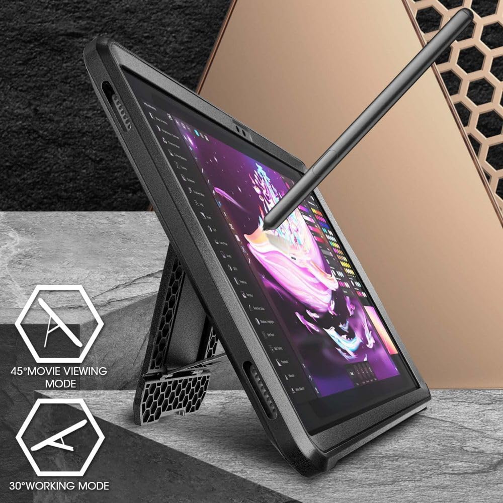 SUPCASE for Galaxy Tab A7 Case with Stand (Unicorn Beetle Pro), [Built-in Screen Protector] Full-Body Shockproof Anti-Scratch Heavy Duty Protective Tablet Case for Samsung Tab A7 10.4 Inch, Black