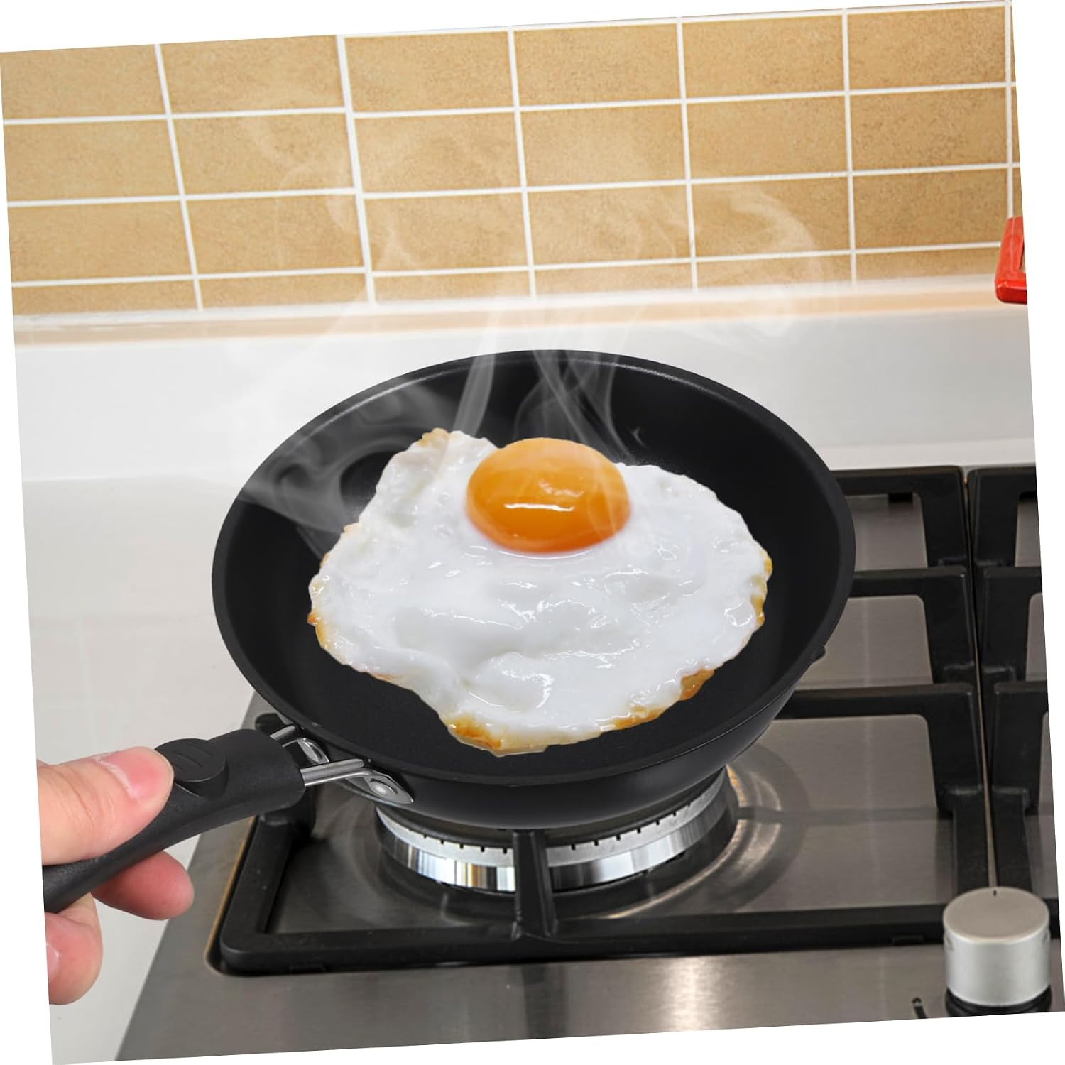 Alipis 2pcs Nonstick Omelette Pan Set Mini Flat Pan for Breakfast Omelet Maker Lid Frying for Eggs Steak