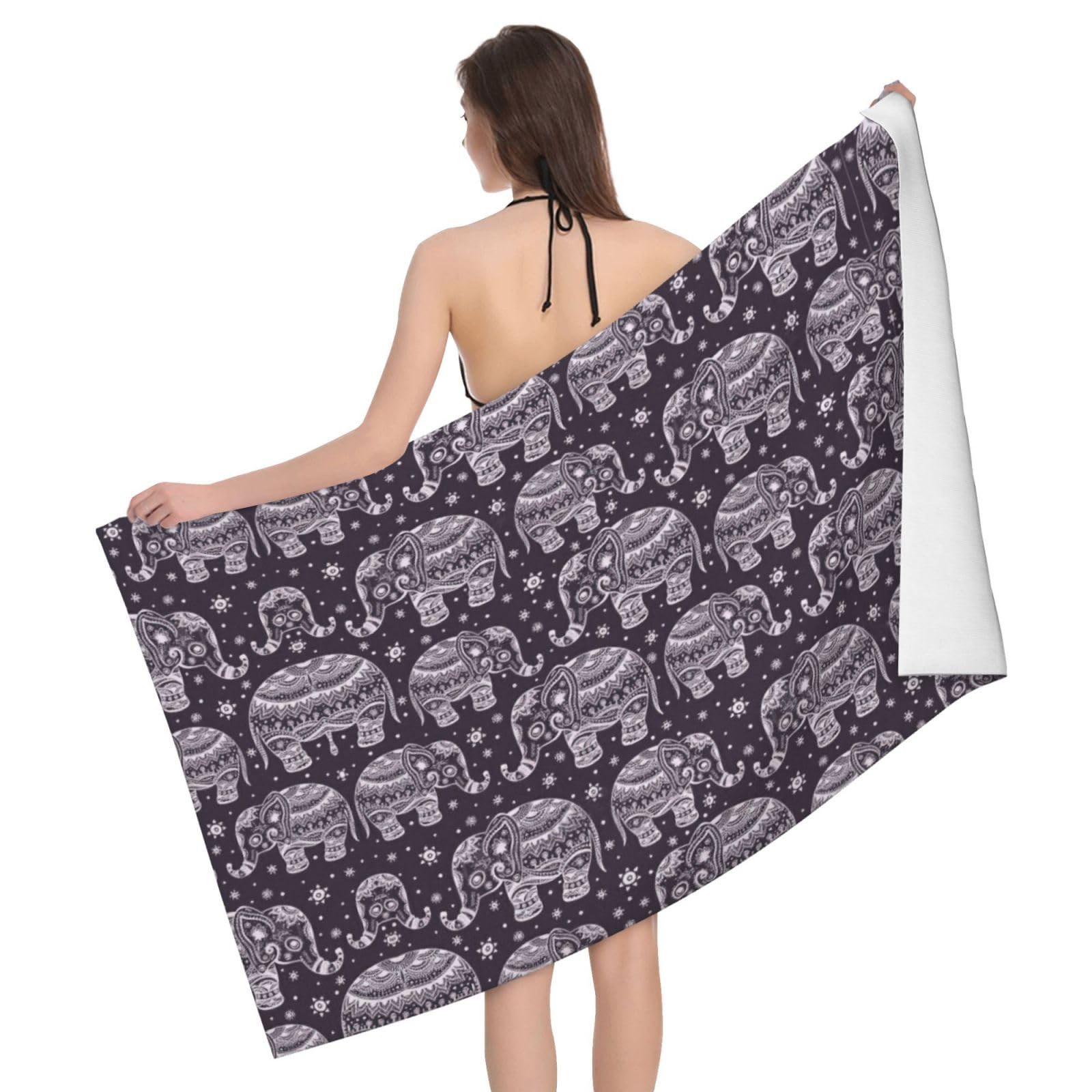 Serviette de bain microfibre éléphant ultra absorbante et douce