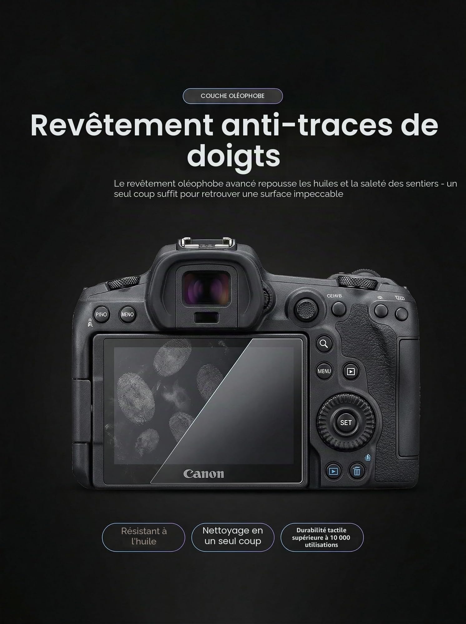 iDaPro Protection d'écran pour Canon EOS 5D Mark IV/III, Verre trempé 9H | 2 Glass + 2 PET Top Screen + Boîte ABS. 9H Dureté, Anti-rayures, Anti-bulles, Clarté HD, Anti-traces, Pose facile