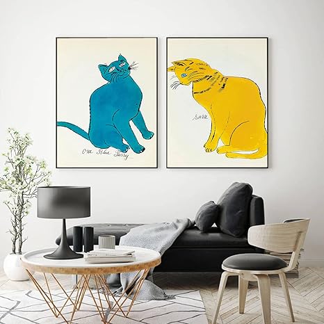 Amazon アンディウォーホルポスターポップアートカラフルな猫キャンバス絵画抽象壁アートアンディウォーホルプリントリビングルームの家の装飾画像50x70cmx2フレームなし ウォールステッカー オンライン通販 Amazon アンディウォーホルポスターポップアートカラフルな猫キャンバス絵画抽象壁アートアンディウォーホルプリントリビングルームの家の装飾画像50x70cmx2フレームなし ウォールステッカー オンライン通販