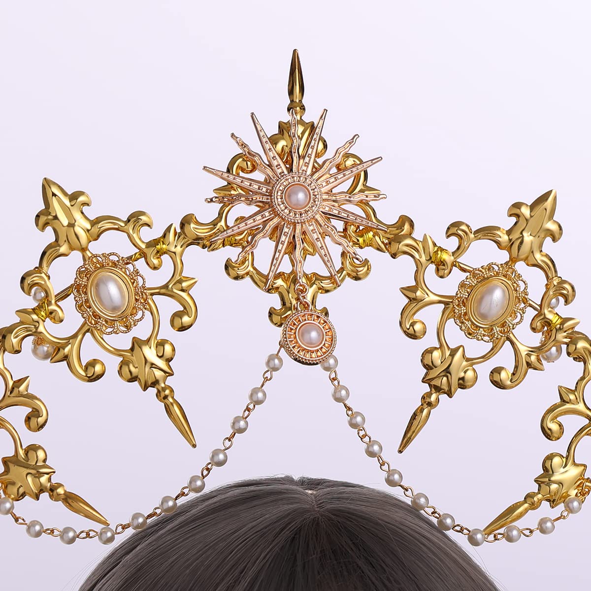 BLESSUME Halo couronne Marie Déesse Bandeau aux femmes Halloween Costume Déesse Casque (Style #26)