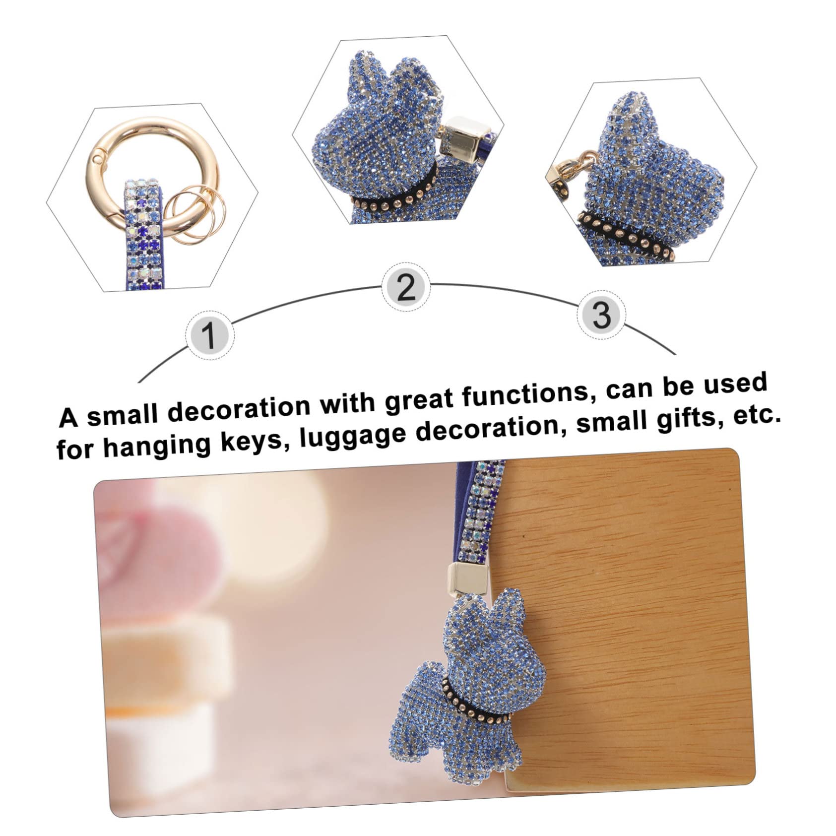 3stücke Stilvoller Diamant Schlüsselanhänger Französische Bulldogge Handtaschen Ornament Hochwertiger Schlüsselbund Für Auto Und Tasche Multifunktional Modisches