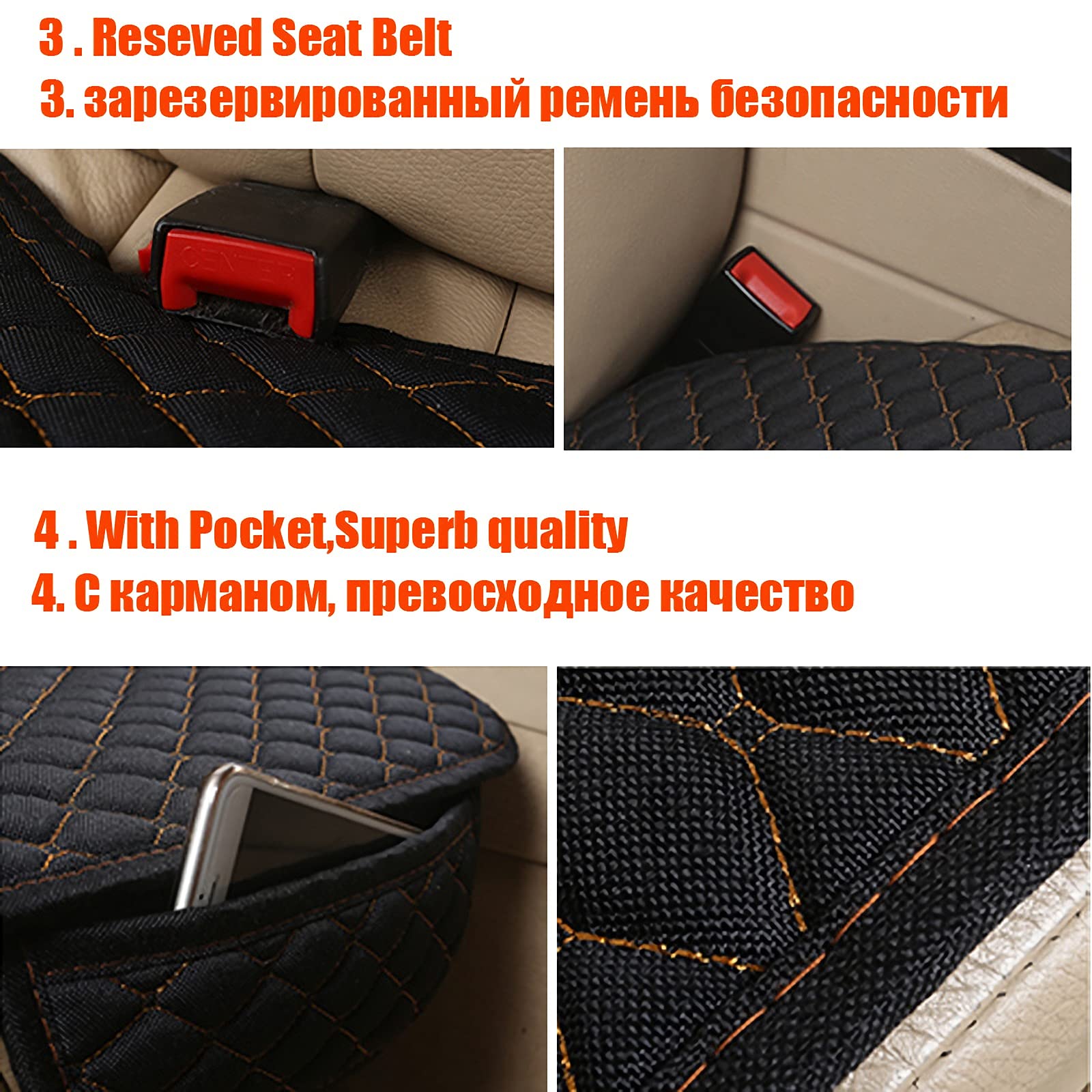 Juego completo de fundas protectoras para asientos delanteros y traseros de coche, tela de lino, tamaño universal (delantero + trasero), 3 piezas, beige)