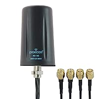 Vista 1 de Proxicast Antena de montaje de tornillo omnidireccional 4x4 MIMO de perfil bajo 4G/5G resistente al vandalismo – cables coaxiales de 10 pies