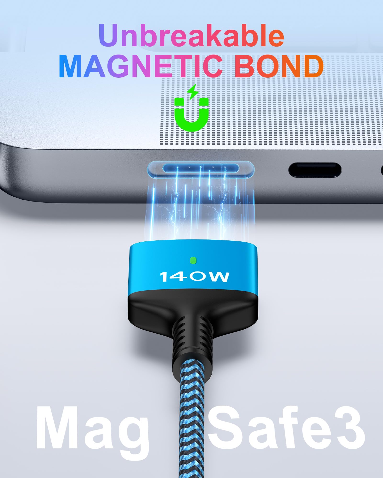 USB-C to Magnetic 3 Cable 6 Feet, 140W Fast MacBook Air Charger