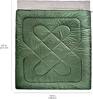 Vista 6 de Yaxa Basics - Saco de dormir para climas frescos de 40°F para dos personas, 87 pulgadas x 59 pulgadas, verde oliva