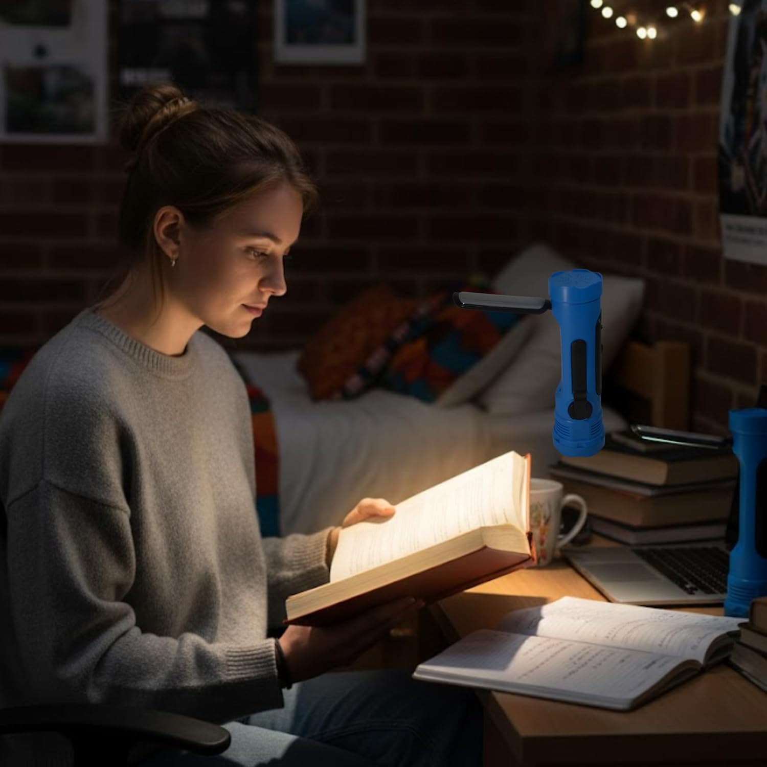 Azpen 8-in-1 Solar Flashlight with Crank Charging, AM/FM/NOAA Radio, S.O.S Alarm, Study Light, 3000 mAH Power Bank