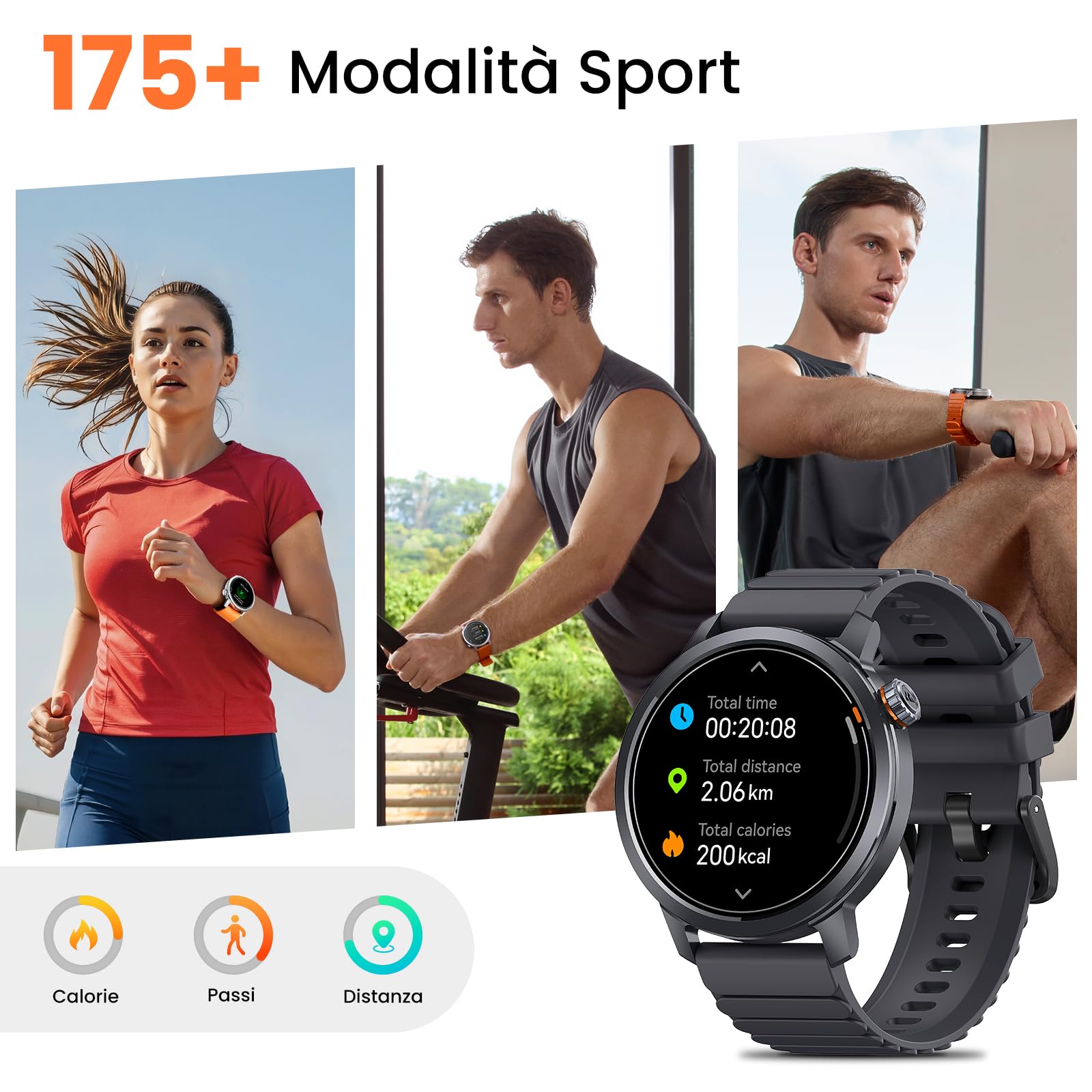 KOSPET Smartwatch con Display AMOLED 1,43" e Chiamate Bluetooth, Autonomia 18 giorni, Monitoraggio Frequenza Cardiaca, SpO2 e Sonno, 170+ modalità Fitness, IP68 impermeabile, Compatibili Android e iOS