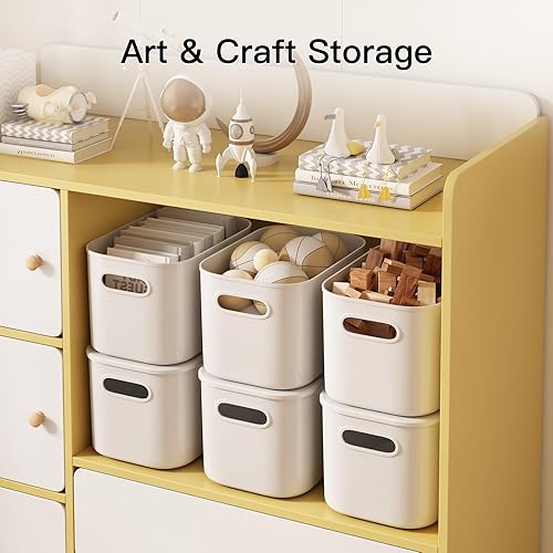 Miniatura 4 de MSHOMELY Paquete de 8 contenedores de almacenamiento de plástico con tapa, contenedores de almacenamiento blancos con tapas, contenedores apilables