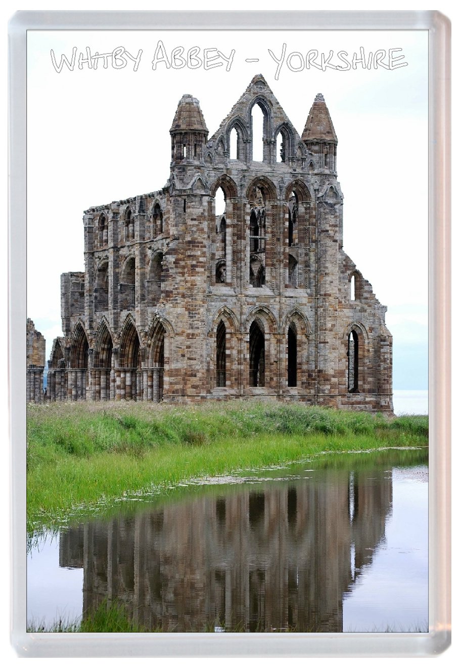 Baked Bean Store Grey And White Whitby Abbey - Yorkshire - Jumbo Fridge Magnet