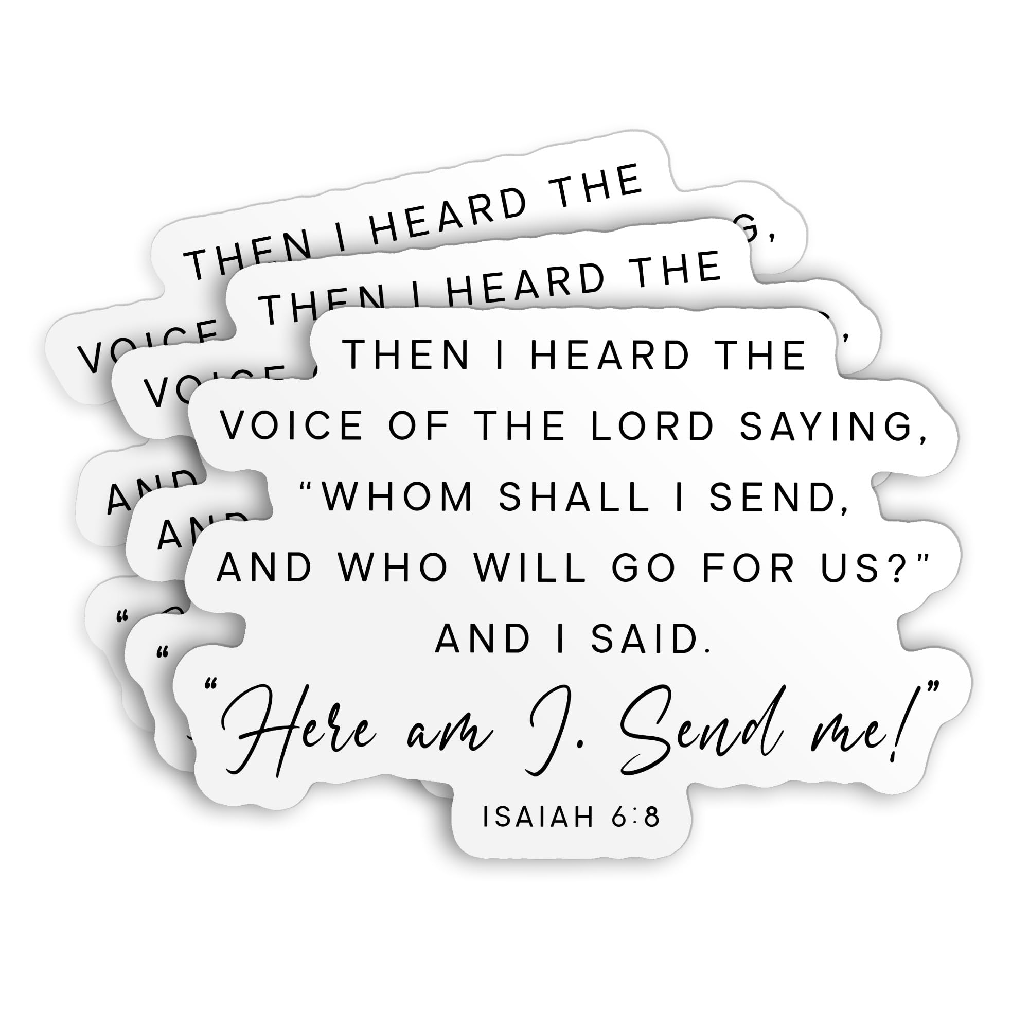 (3 Pcs) Isaiah 6:8 The Lord Saying Whom Shall I Send Stickers Here am I Send Me, Bible Verse Sticker, Christian Religious 3" Waterproof Vinyl Sticker