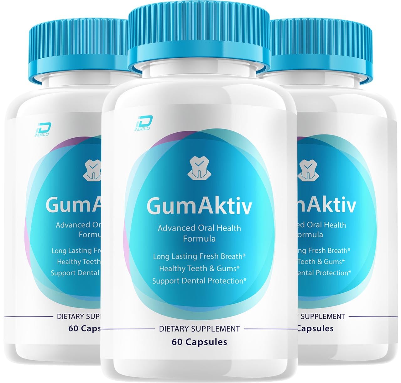 Indelo GumAktiv Dental Support Capsules - GumAktiv Pills Supplement with Oral Formula, Gum Aktiv Dental Health Pills Reviews (3 Pack - 180 Capsules)