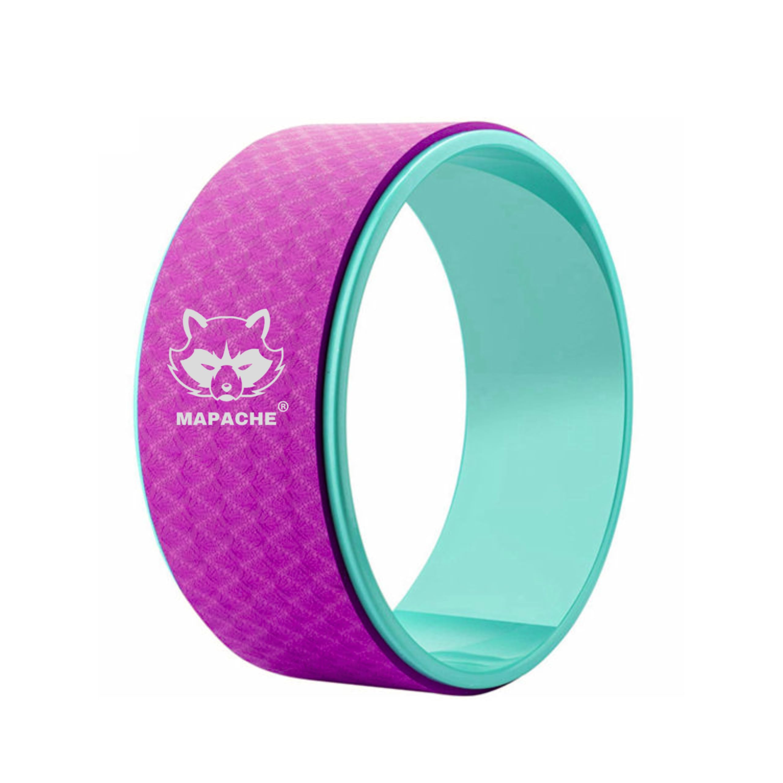 Mapache Yoga Wheel with TPE Foam & ABS Core | Imported Premium Back Opener for Stretching, Balance & Flexibility (Pink-Green)-picture-29