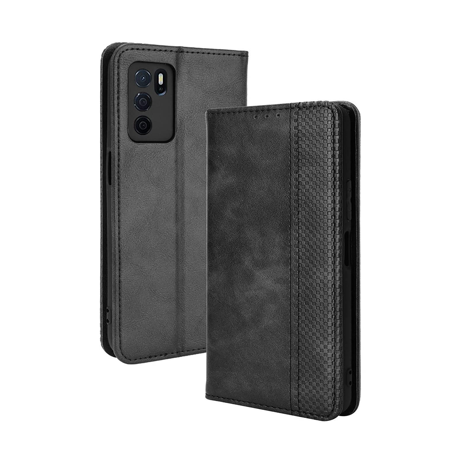 EASSGU Custodia per OPPO A16 / OPPO A16s / OPPO A54s (6.52 Inches) Flip Folio Cover Magnetica per Telefono in Pelle con 3 Slot per Schede 1 Portafoglio, Case - Oro rosa