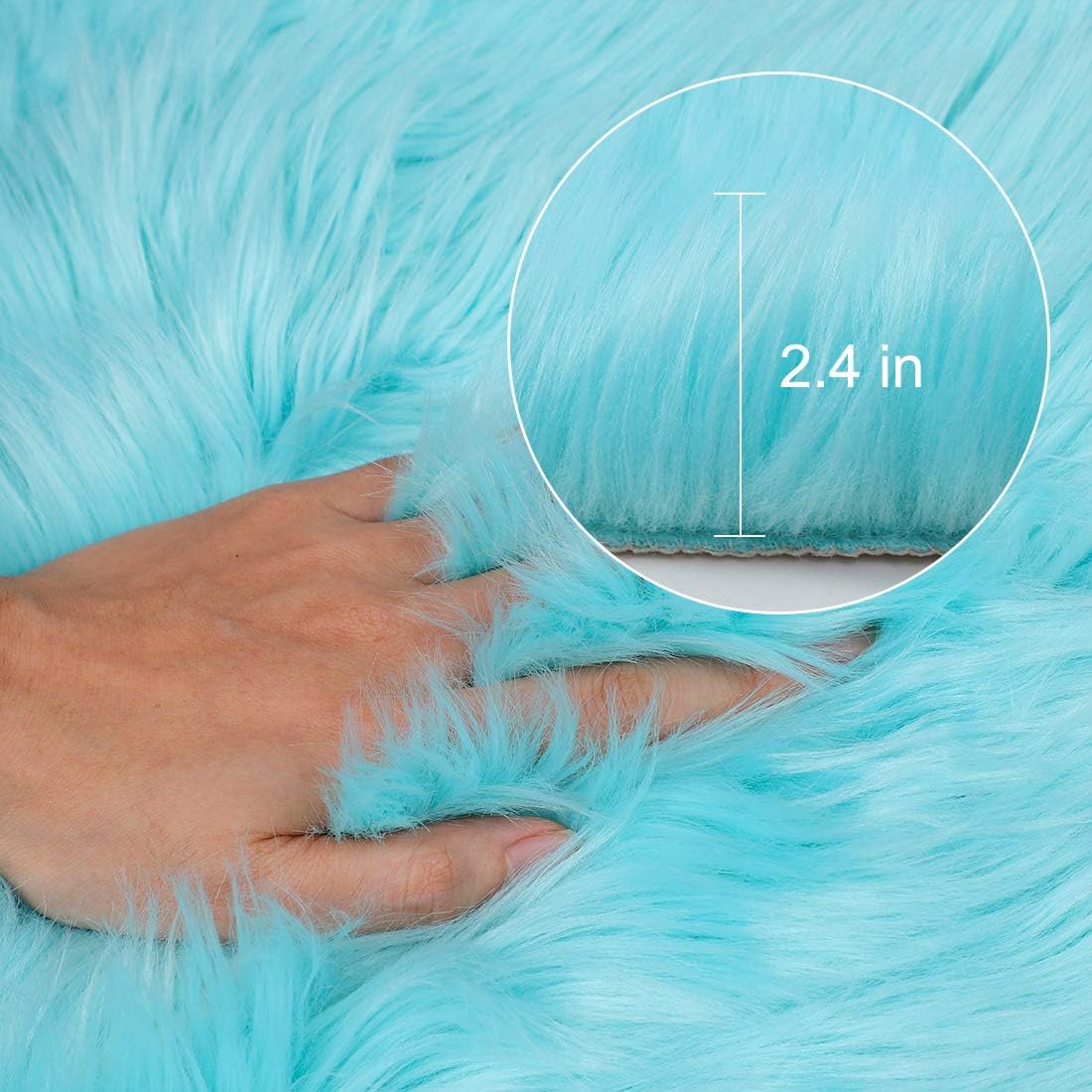 sourcing map Faux Fur Sheepskin Area Rugs, Heart Shaped Shaggy Fluffy Rug for Sofa Living Room Bedroom Floor - Image 5