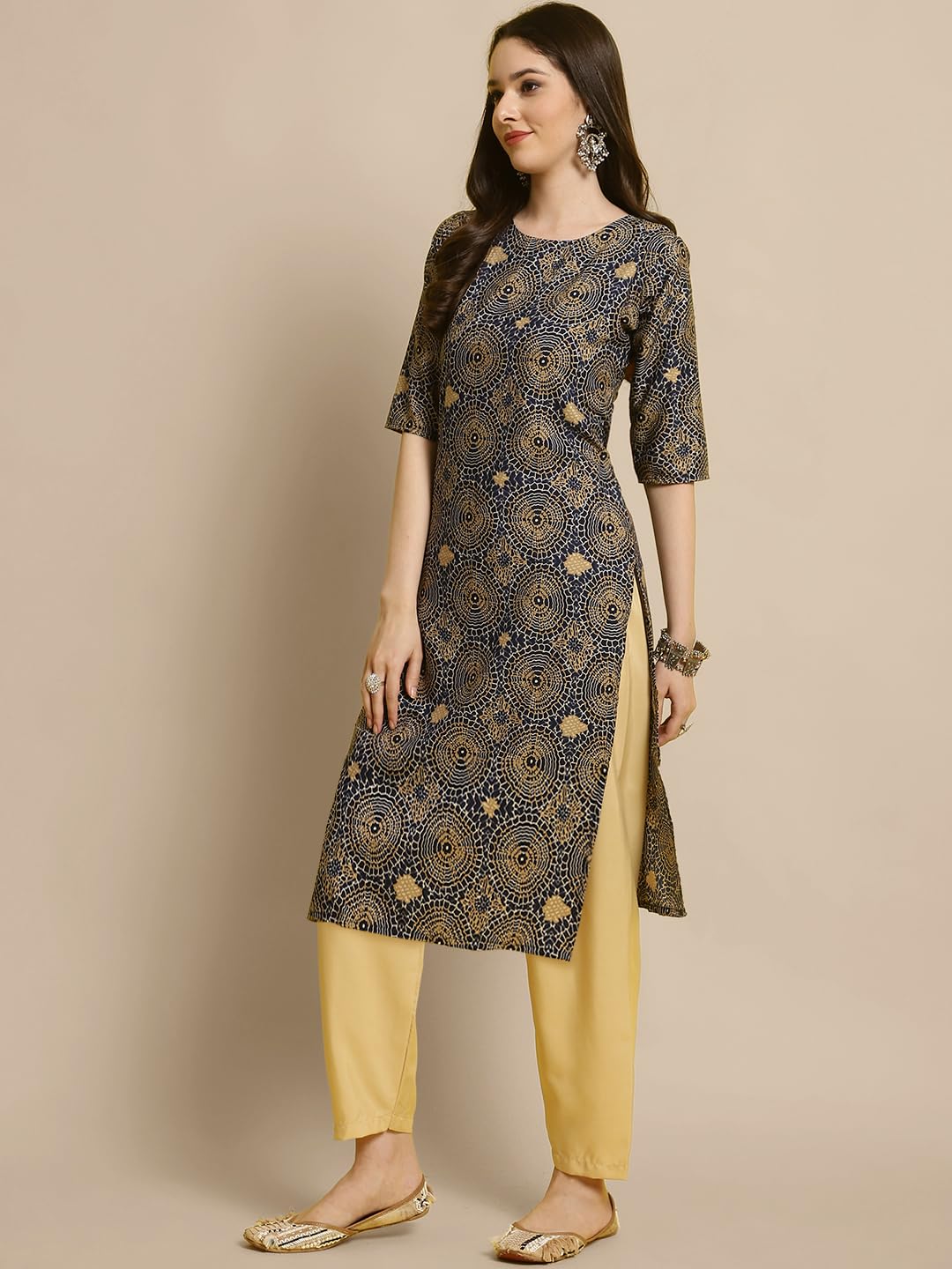 Tee Projekt Crepe Kurti & Pant Set For Women Ll Pack Of 2 Kurta Set Ll Traditional Kurta Set