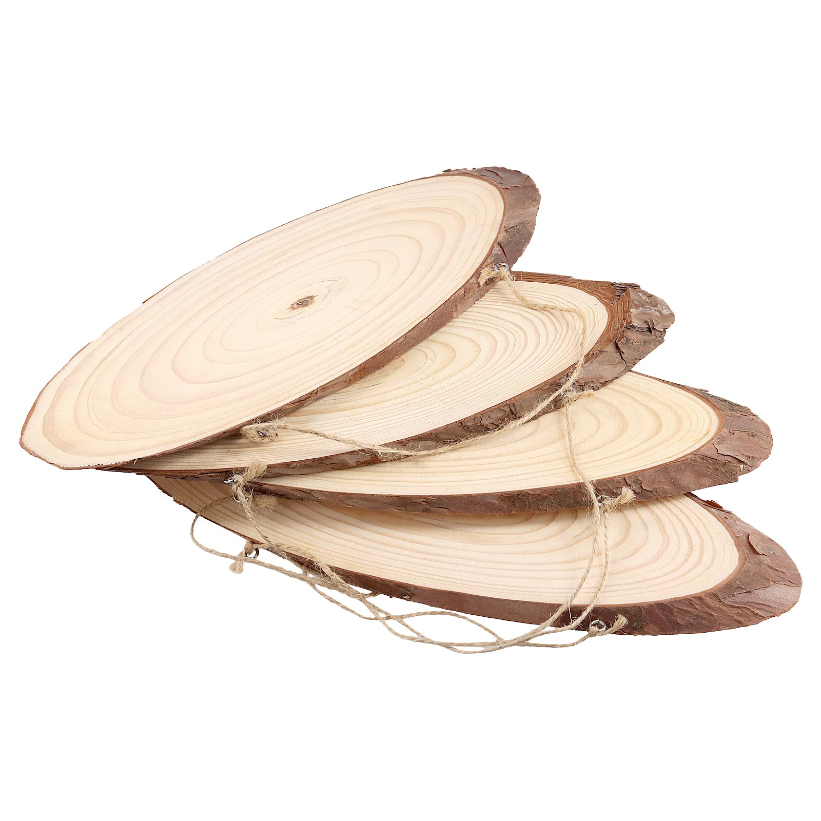 FUNSUEI 10 dischi ovali in legno, diametro 30 cm, forma ovale, dischi di legno incompiuti per fai da te