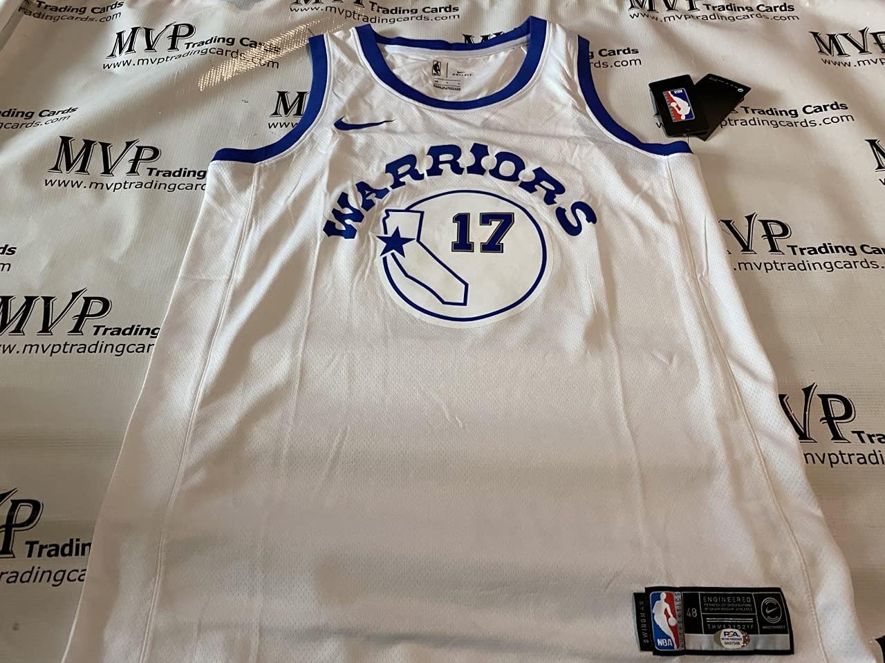 PSA/DNA Authentic Chris Mullin Autograph Throwback White Golden State Warriors Jersey w/HOF Inscription 048