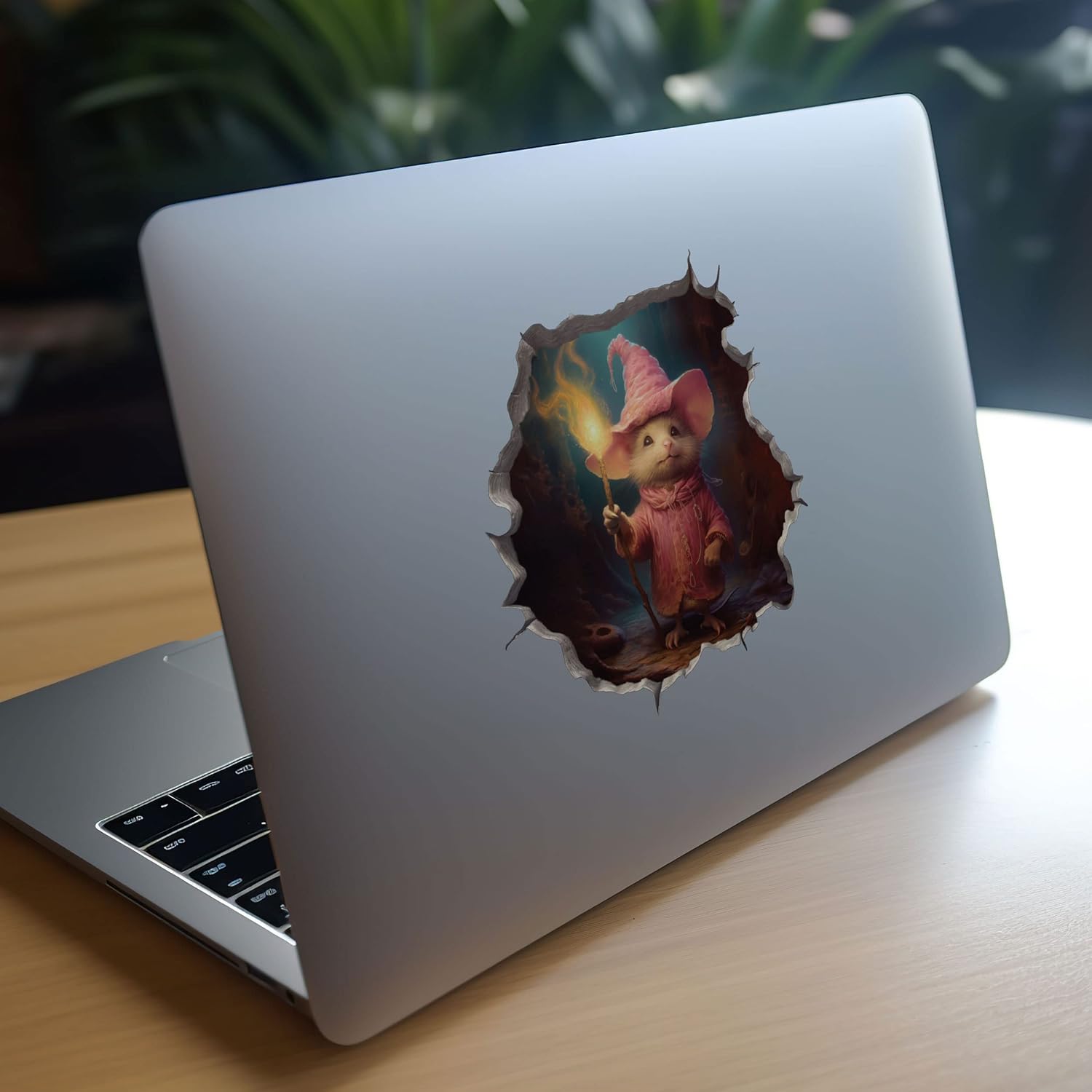 Wizard Mouse in Mouse Hole Decal - Mouse Hole 3D Wall Sticker