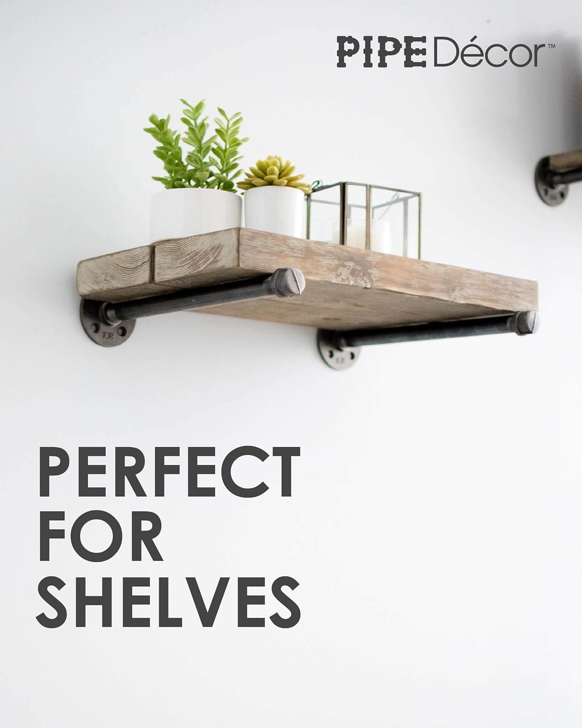 Flаѕh Dеаlѕ - 60% оƒƒ PIPE DÉCOR 1/2” x 10” Malleable Cast Iron Pipe Nipple, Pre Cut Connectors, Industrial Steel Grey Fits Standard Half Inch Black Threaded Pipes Nipples and Fittings, Build Vintage DIY Furniture, 6 Pack