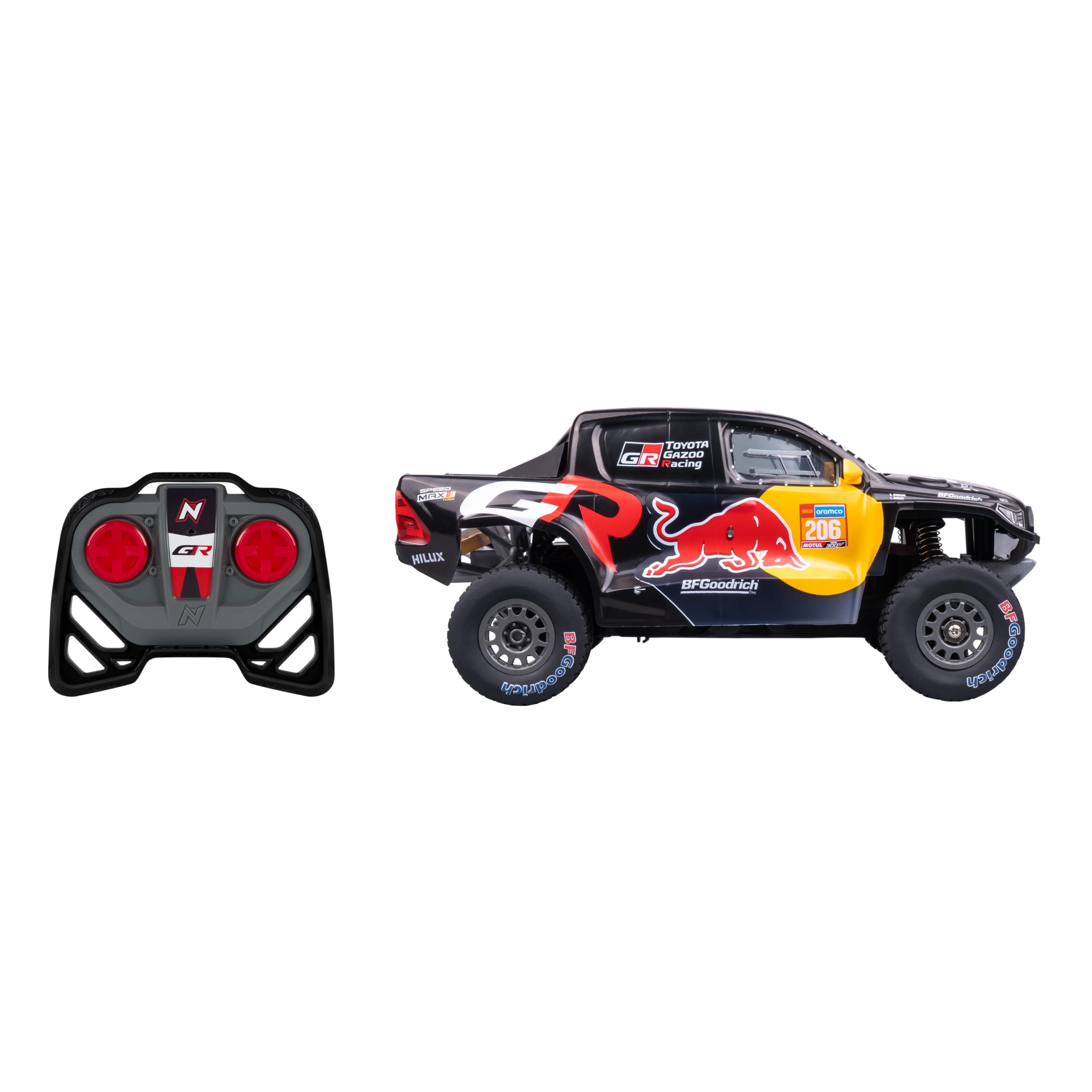 Nikko Pro Trucks Toyota Dakar Redbull 2024 – Voiture Télécommandée 1:12 – Tout-Terrain Étanche – 14 km/h – Recharge USB-C – Dès 6 Ans – Piles Incluses