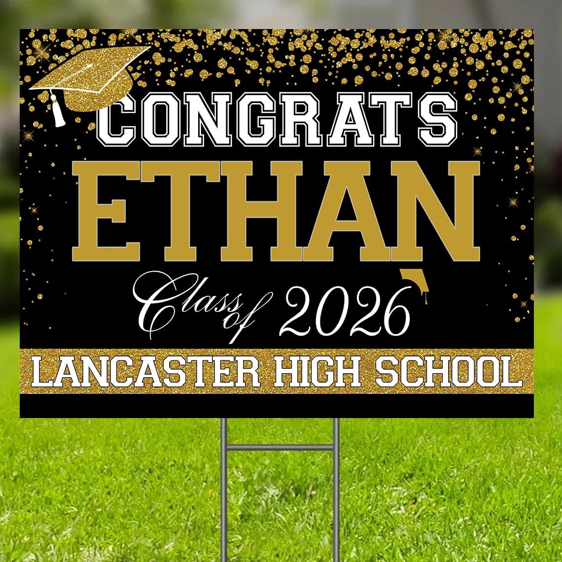 Personalized Graduation Yard Signs Class Of 2026, Senior Graduation Yard Signs, Graduation Lawn Signs 2026, Graduation Decorations Sign, High School Graduation Signs, College Graduation, Congrats!