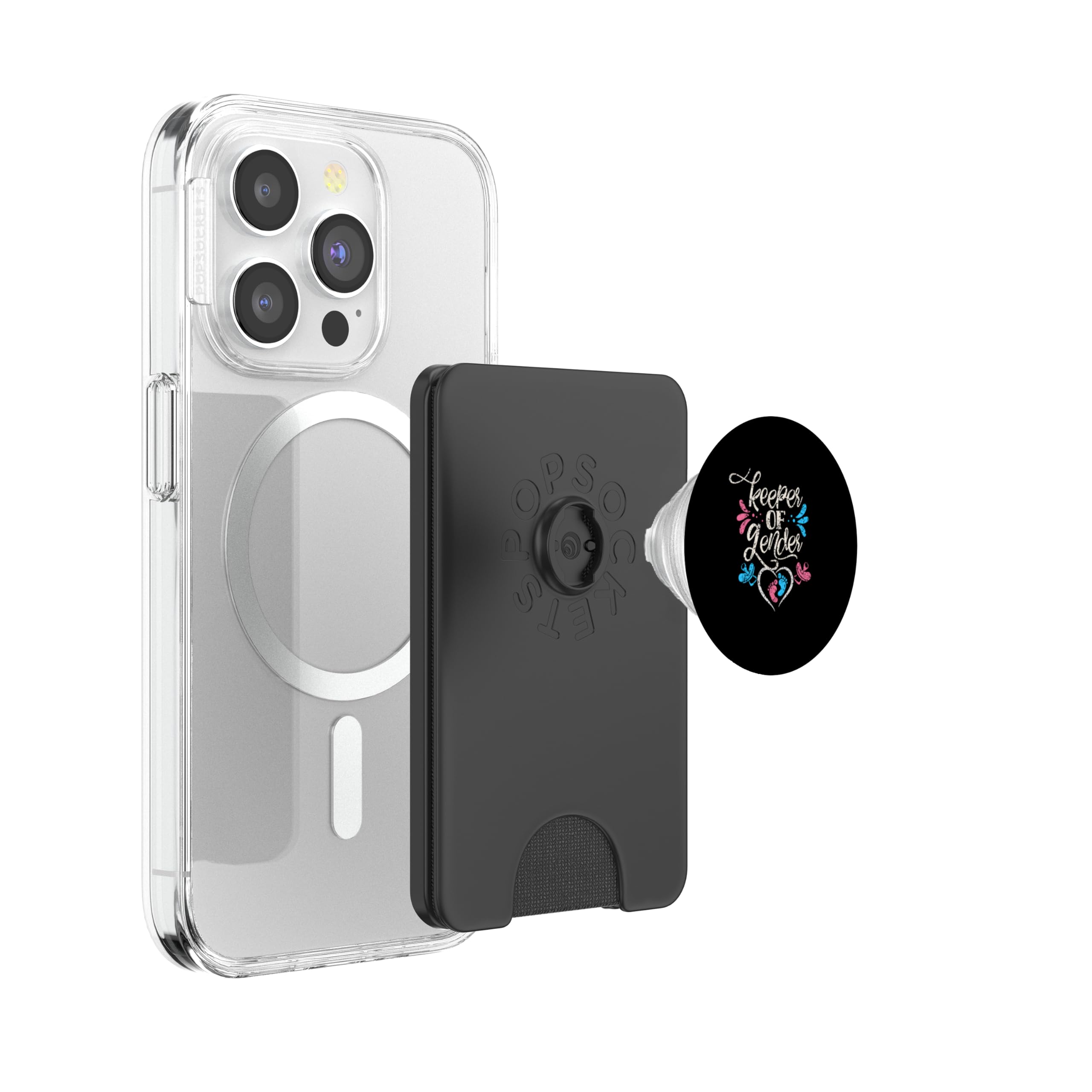 Guardián del género Fiesta de Embarazo revelación de género PopSockets PopWallet para MagSafe