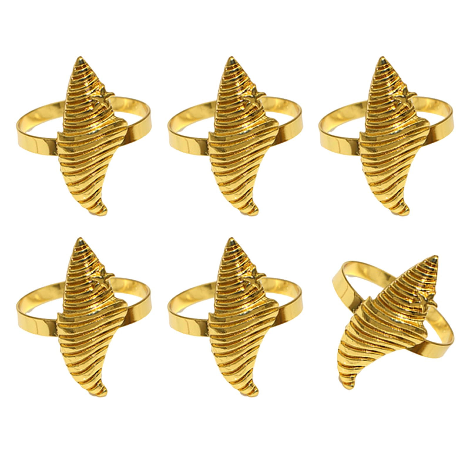 Tsophreniq Cowrie Echinoderm Metal Napkin Circlets Decorated Coastal Dining Addons Recyclable Substance Plan Deck Tableware Addons